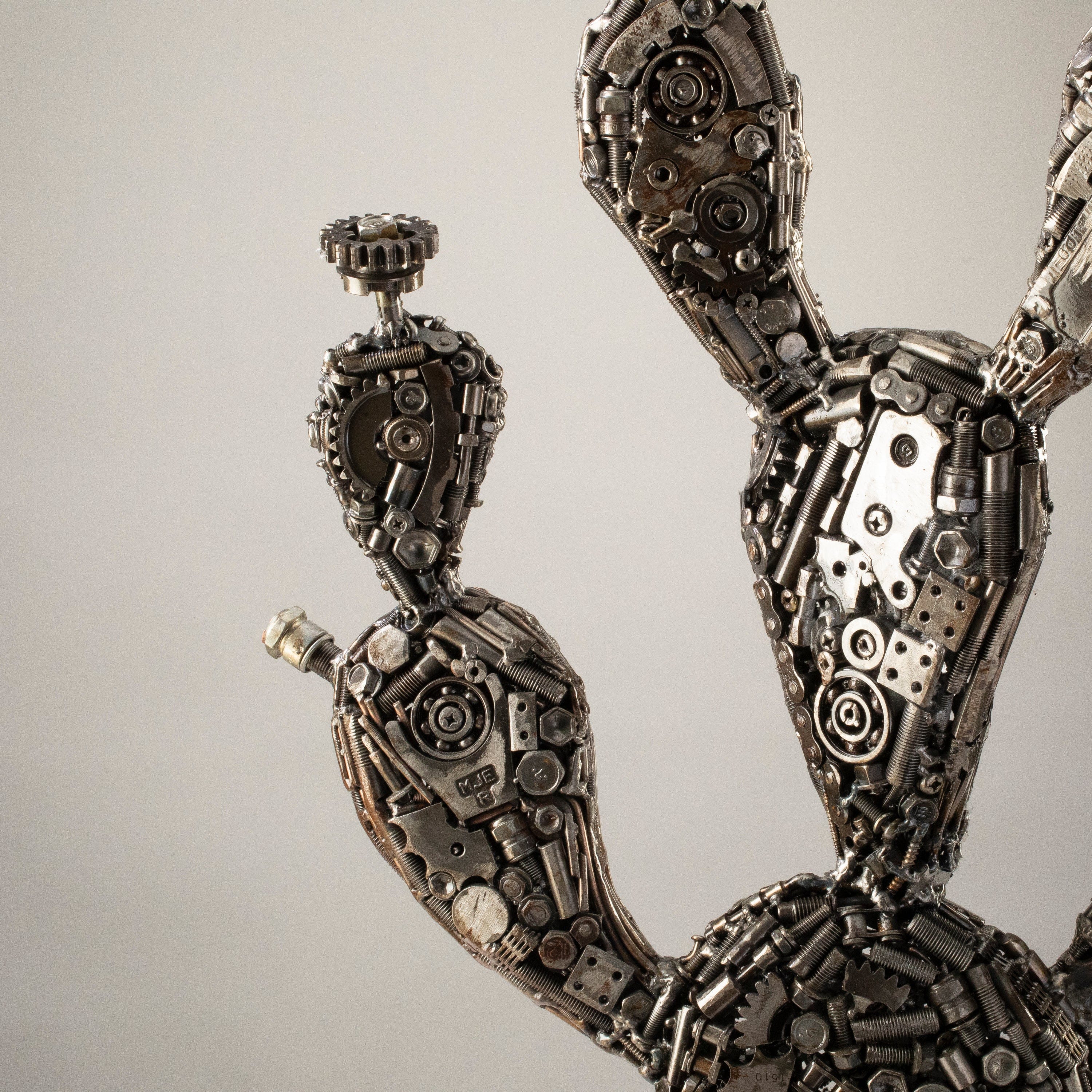 KALIFANO Recycled Metal Art 25" Prickly Cactus Recycled Metal Art Sculpture RMS-PC48x63-PK