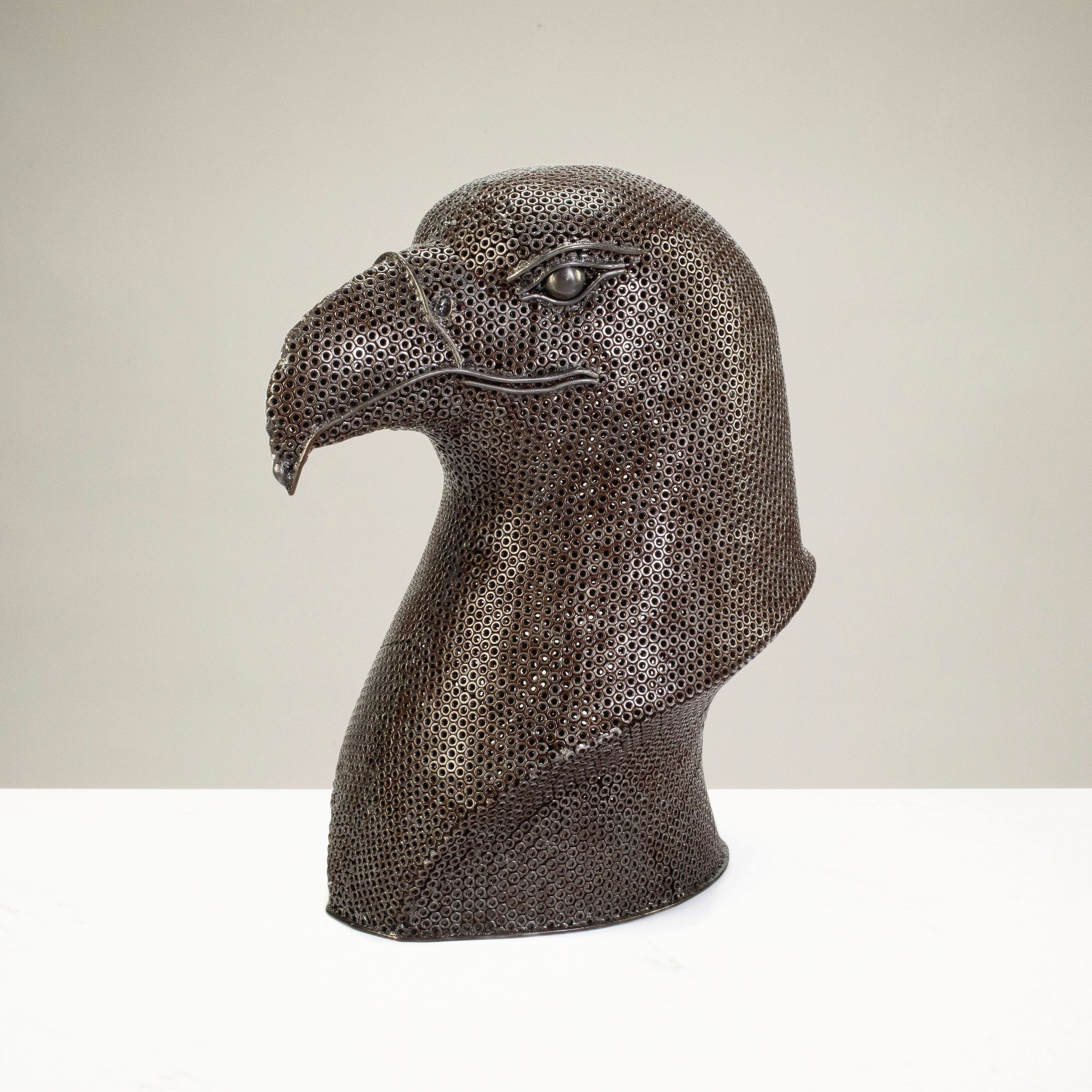Kalifano Recycled Metal Art 32" Eagle Head Recycled Metal Art RMS-EHN80-P