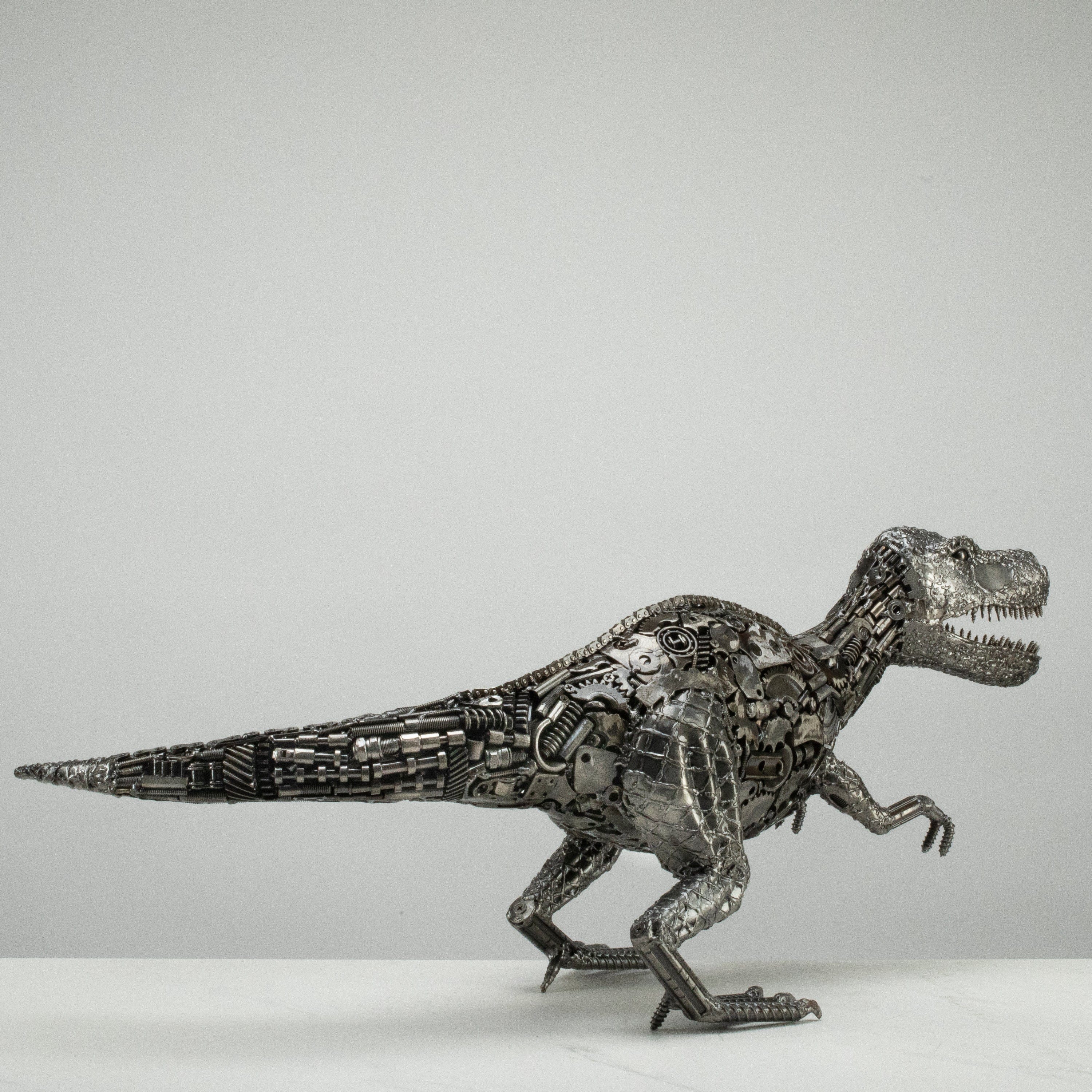 KALIFANO Recycled Metal Art 34" T-Rex Recycled Metal Art Sculpture RMS-TREX85x40-PK