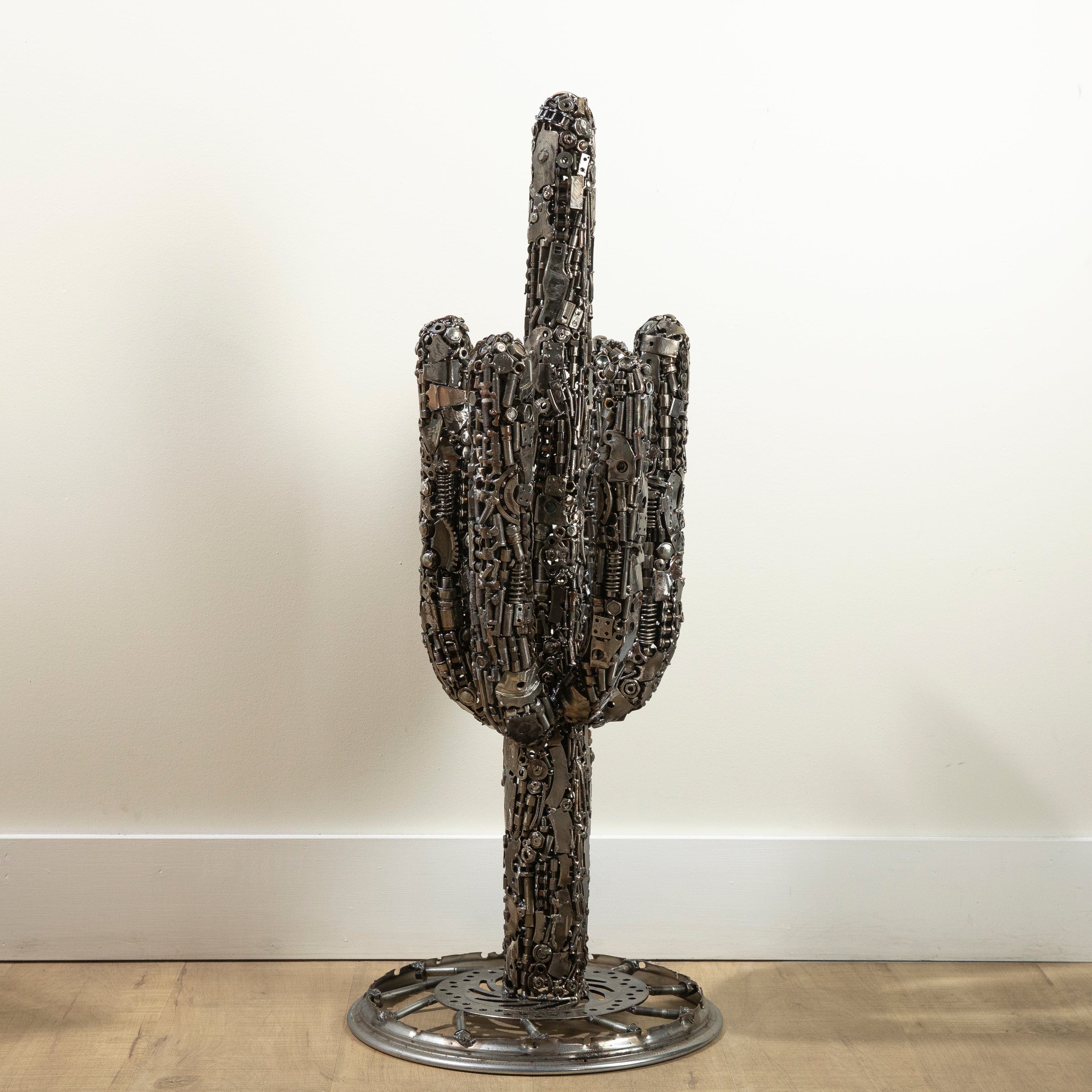 KALIFANO Recycled Metal Art 37" Saguaro Cactus Recycled Metal Art Sculpture RMS-SC35x94-PK