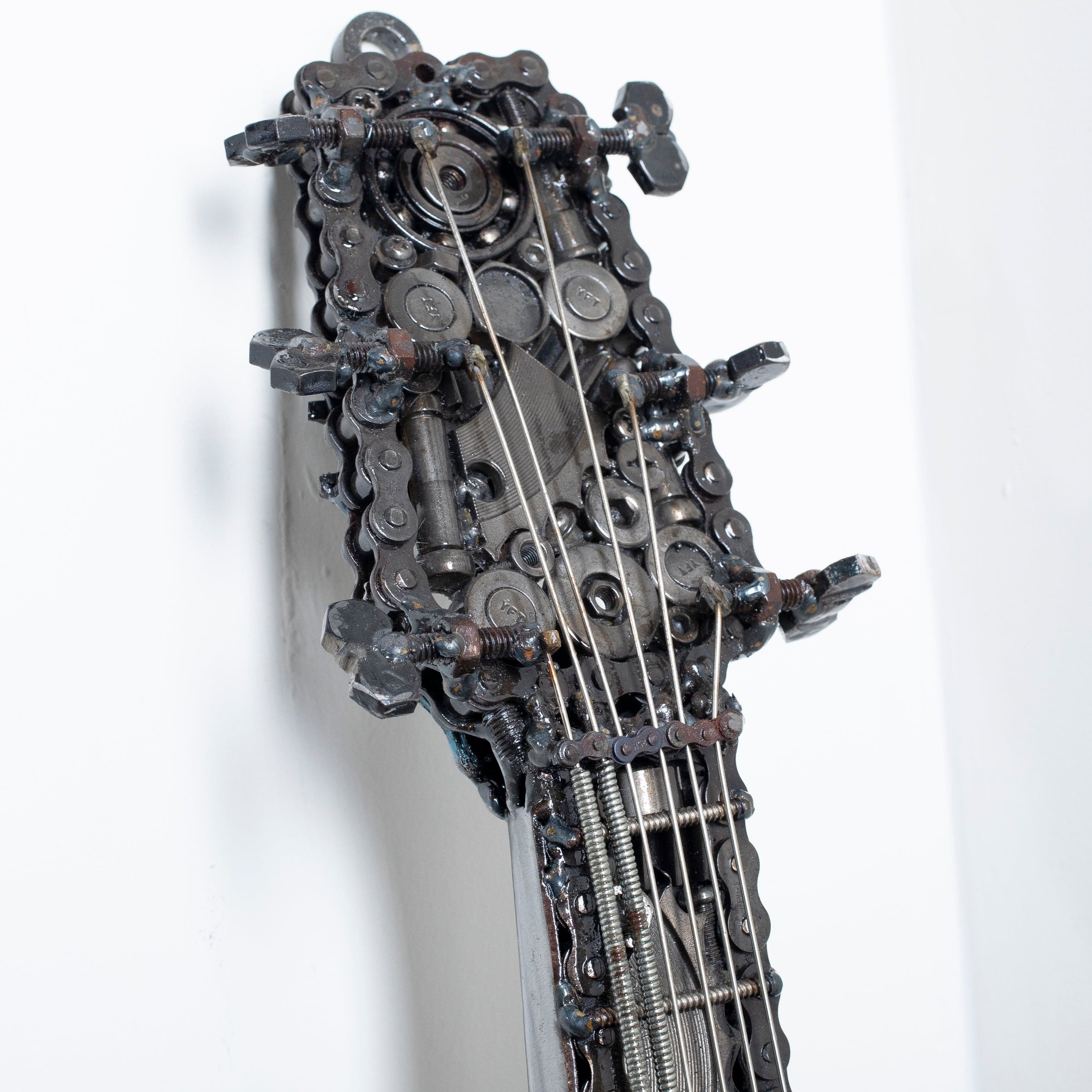 KALIFANO Recycled Metal Art 48" Guitar Inspired Recycled Metal Art Sculpture RMS-GT123-PK