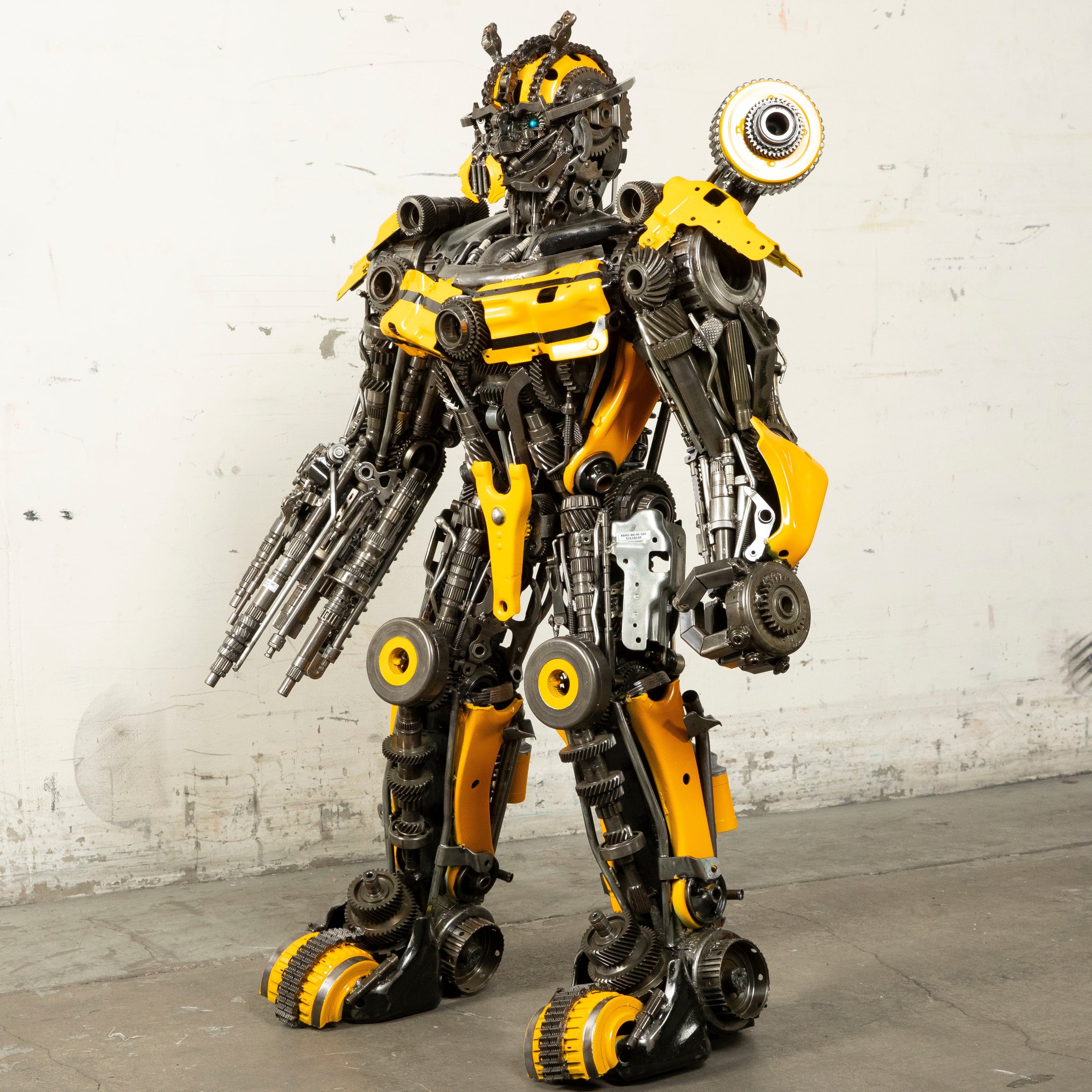 Kalifano Recycled Metal Art 55" Bumblebee Inspired Recycled Metal Art Sculpture RMS-BB140-S05
