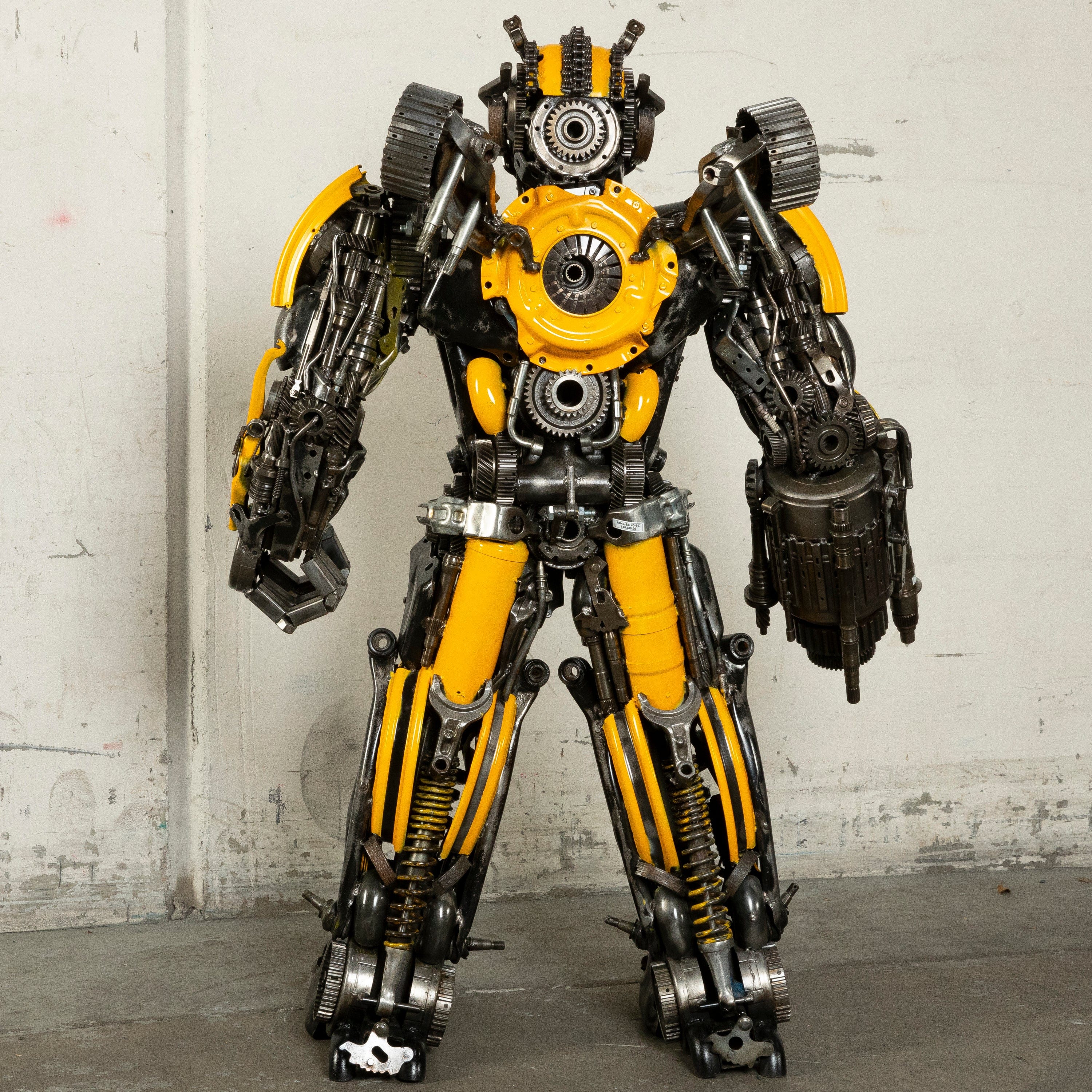 Kalifano Recycled Metal Art 55" Bumblebee Inspired Recycled Metal Art Sculpture RMS-BB140-S07