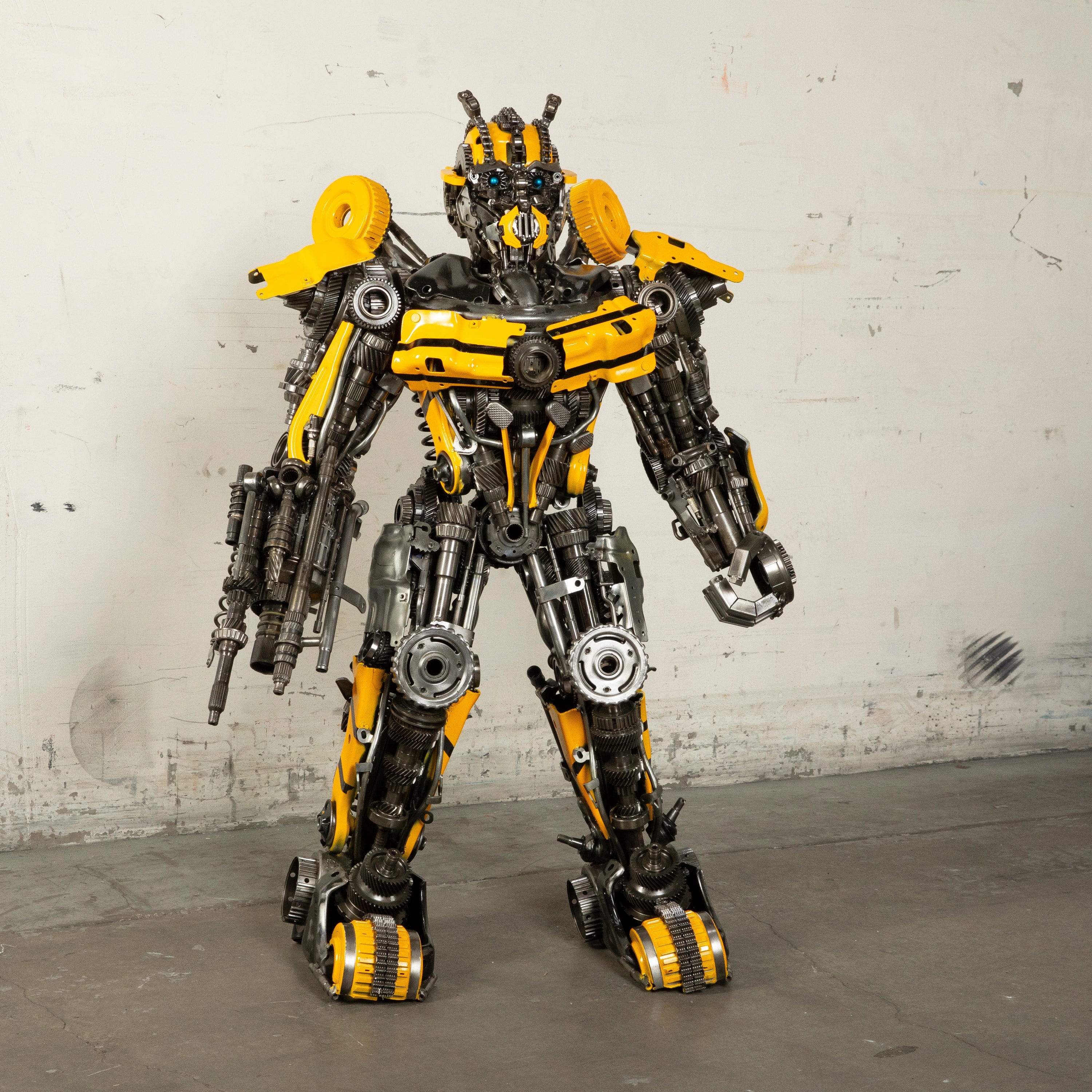 Kalifano Recycled Metal Art 55" Bumblebee Inspired Recycled Metal Art Sculpture RMS-BB140-S08