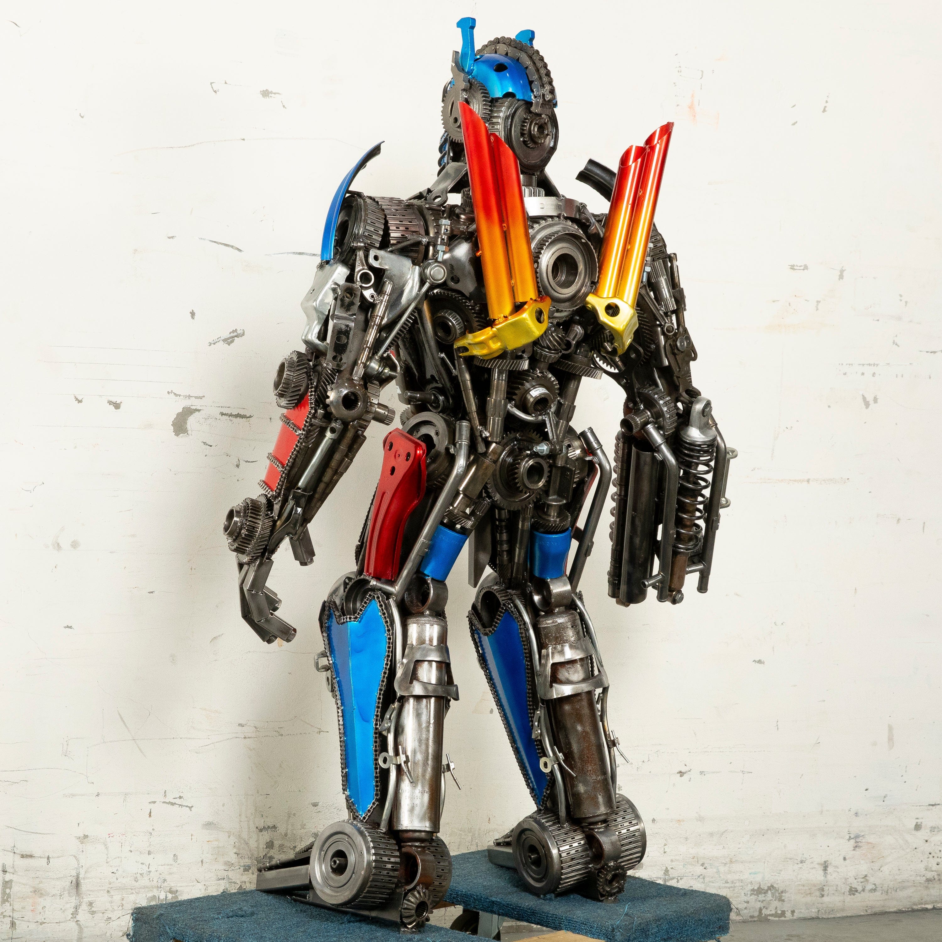 Kalifano Recycled Metal Art 55" Optimus Prime Inspired Recycled Metal Art Sculpture RMS-OP140-S06