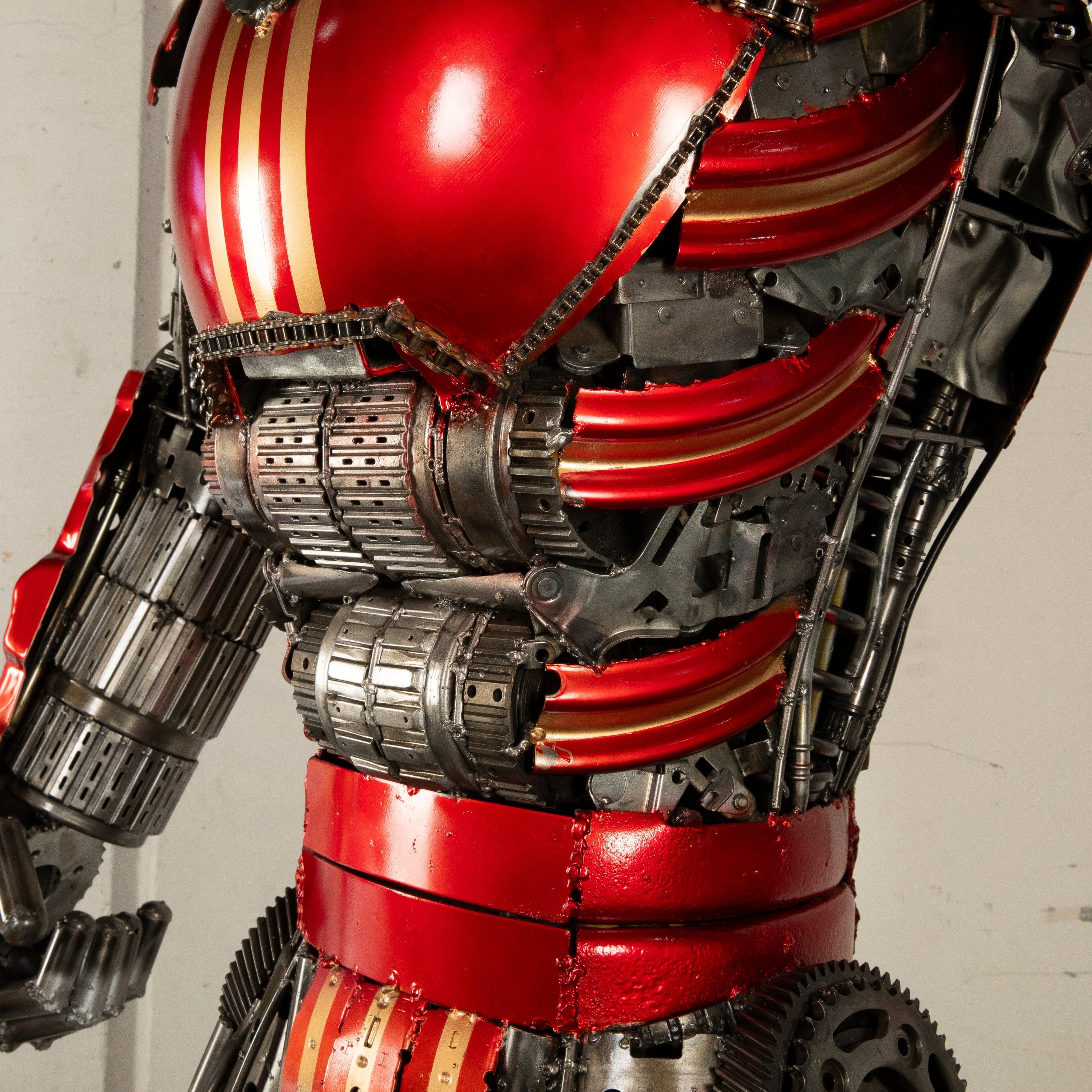 Kalifano Recycled Metal Art 79" Iron Man Inspired Recycled Metal Art Sculpture RMS-IMR200-S07