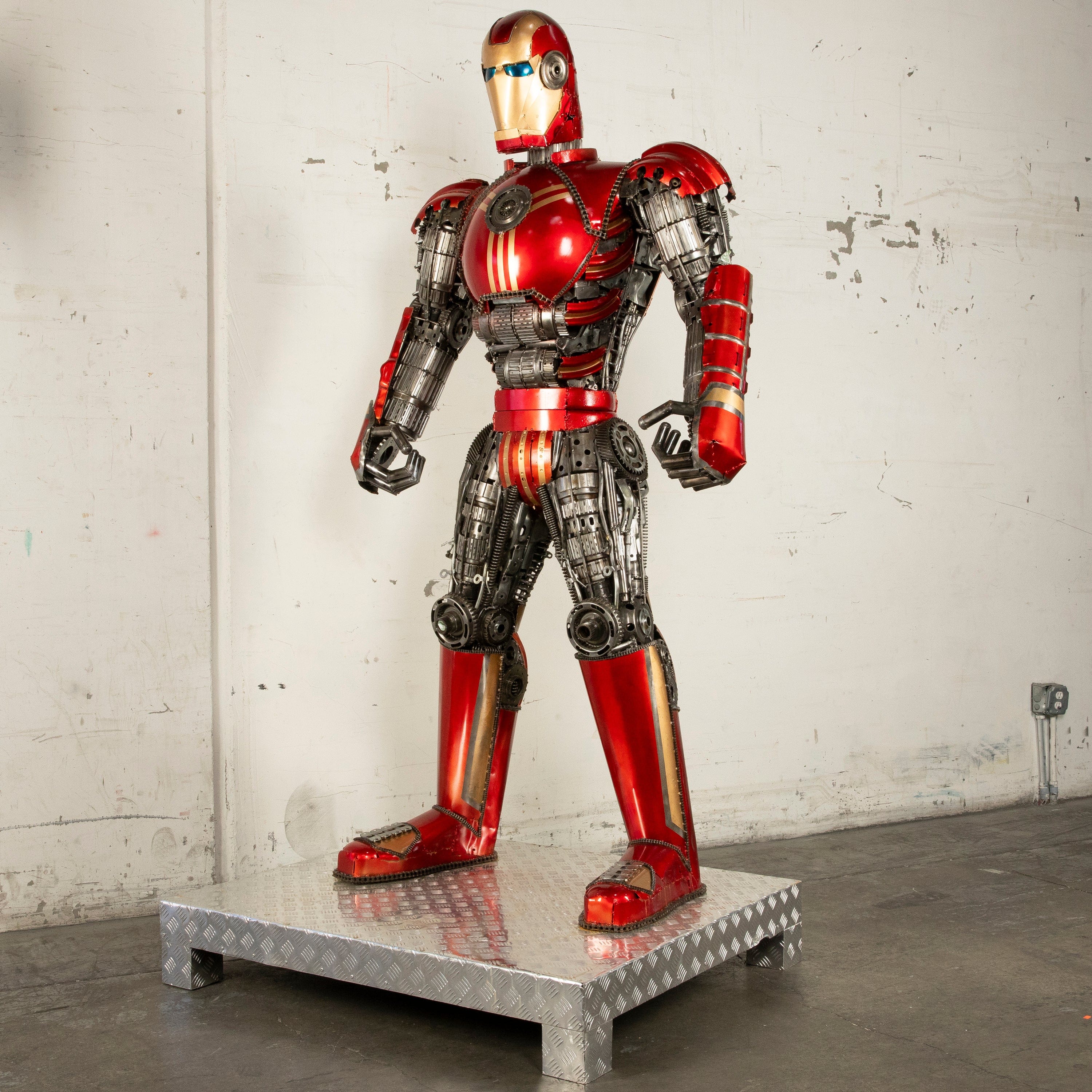 Kalifano Recycled Metal Art 79" Iron Man Inspired Recycled Metal Art Sculpture RMS-IMR200-S07