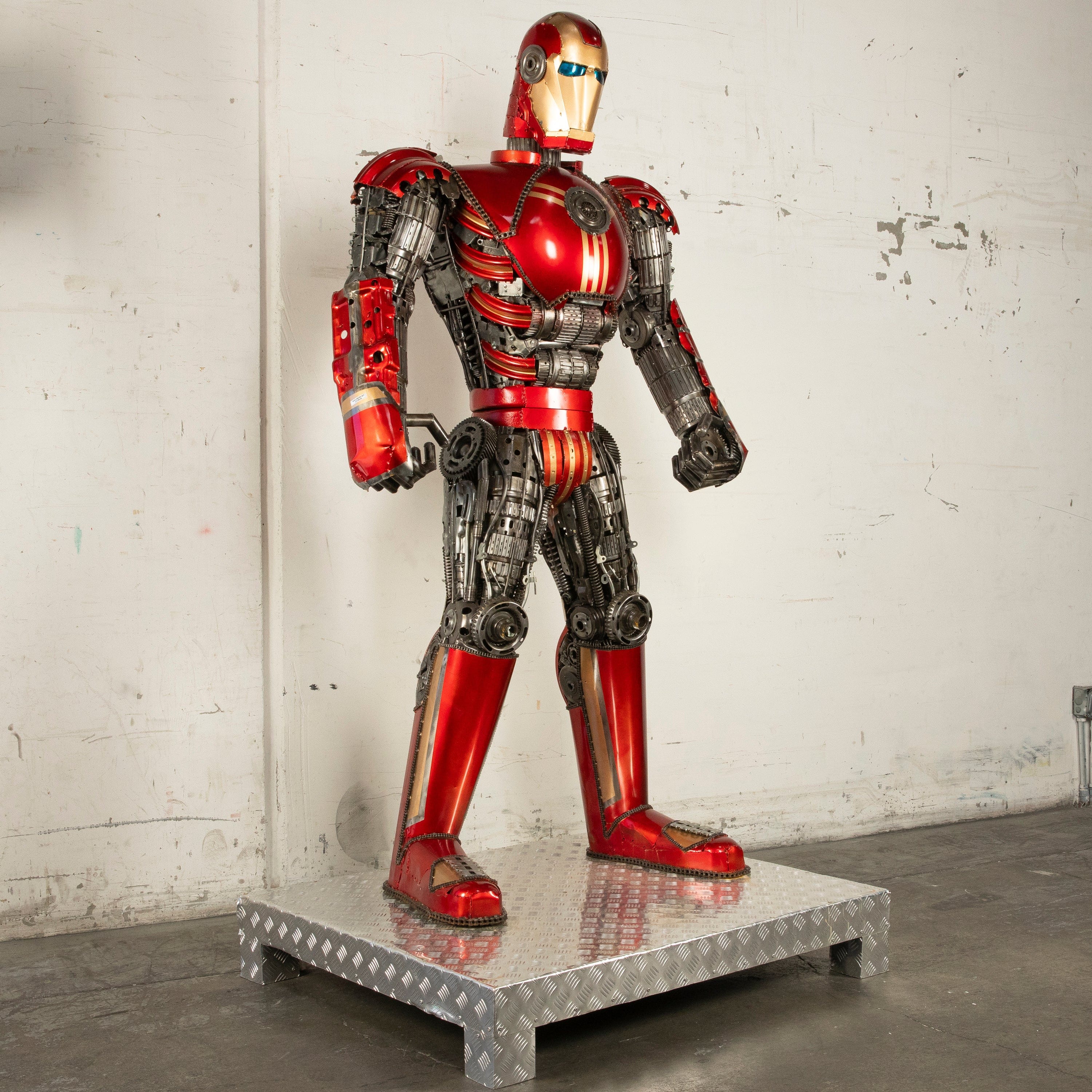 Kalifano Recycled Metal Art 79" Iron Man Inspired Recycled Metal Art Sculpture RMS-IMR200-S07