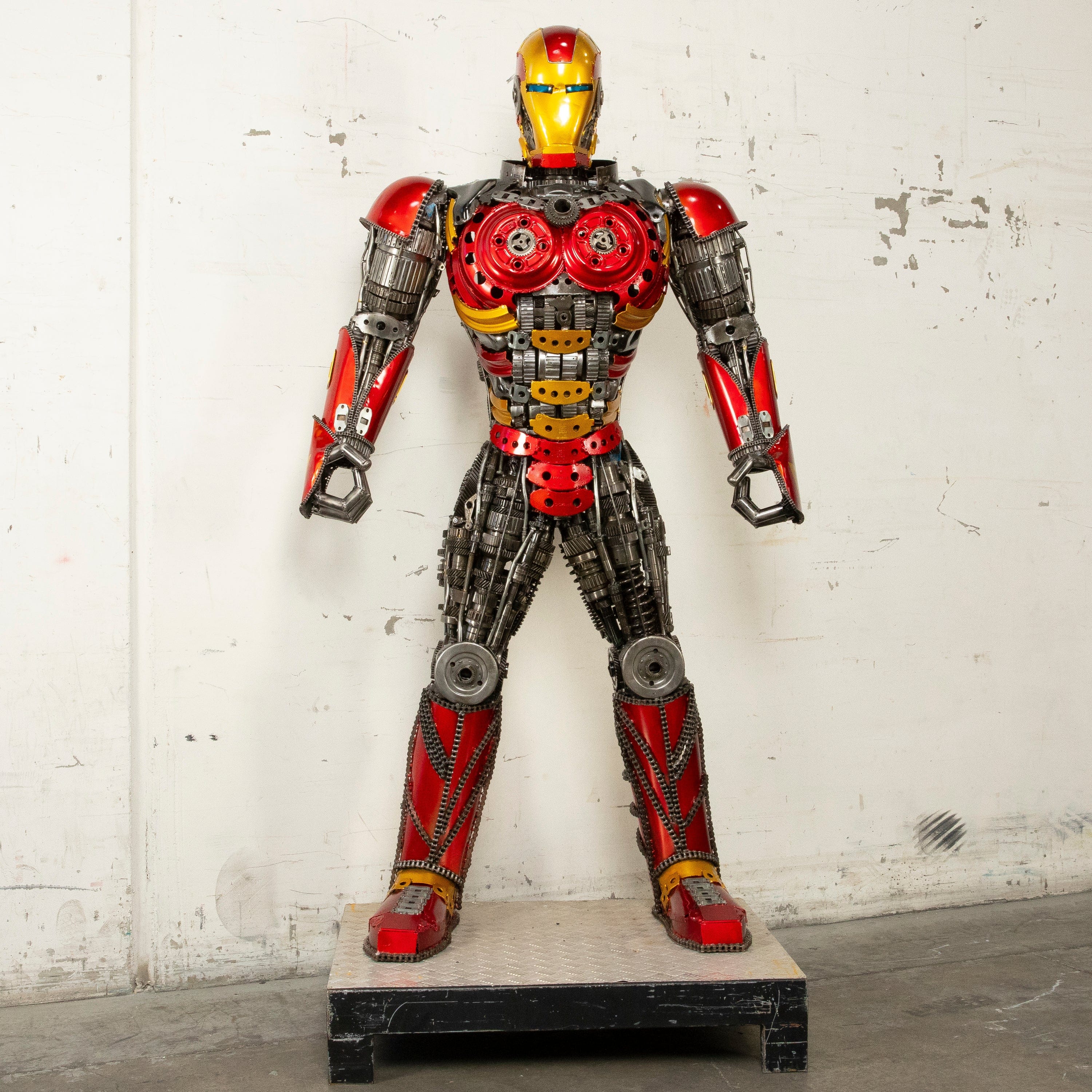 Kalifano Recycled Metal Art 79" Iron Man Inspired Recycled Metal Art Sculpture RMS-IMR200-S09