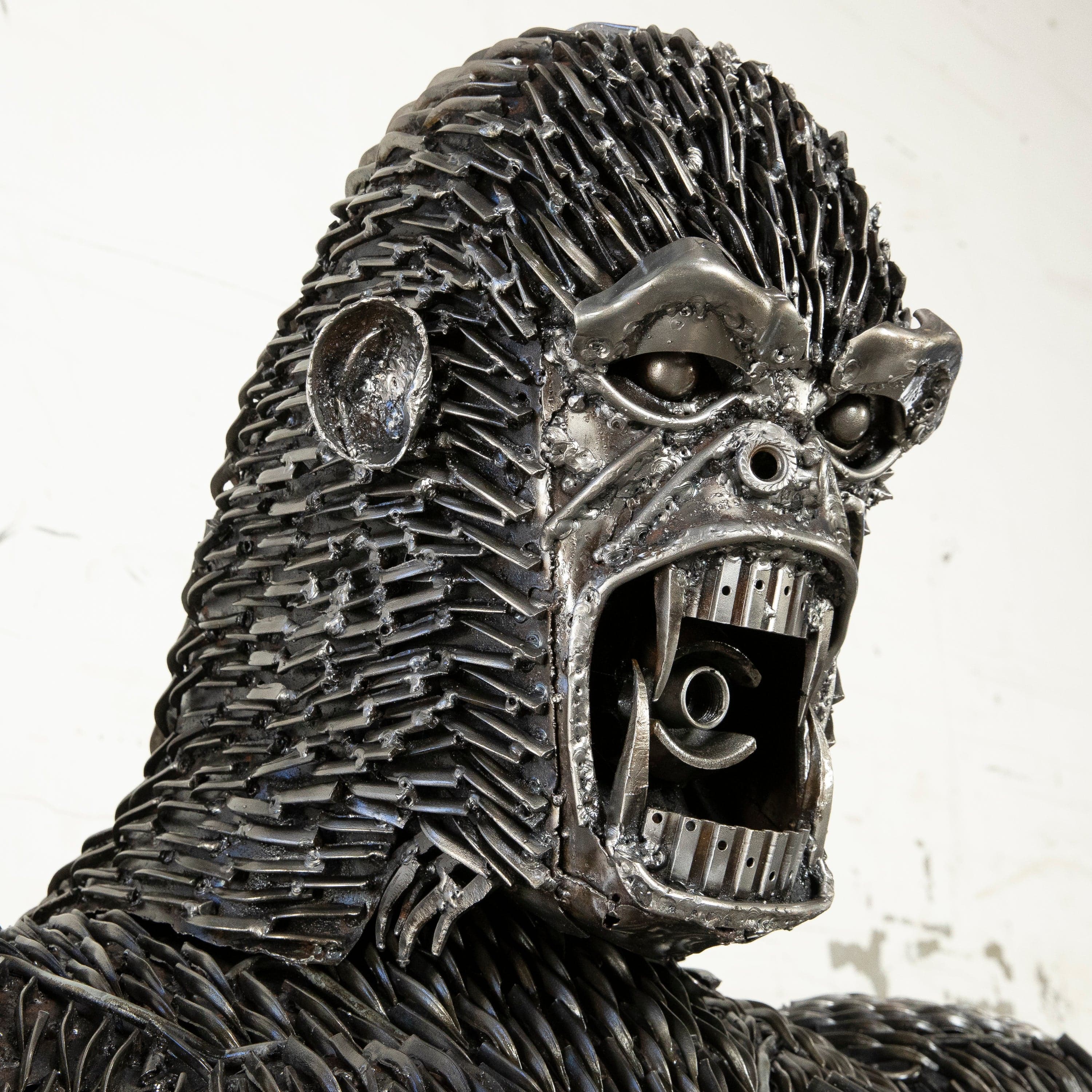 Kalifano Recycled Metal Art 79" King Kong Inspired Recycled Metal Art Sculpture RMS-KKONG200-S01