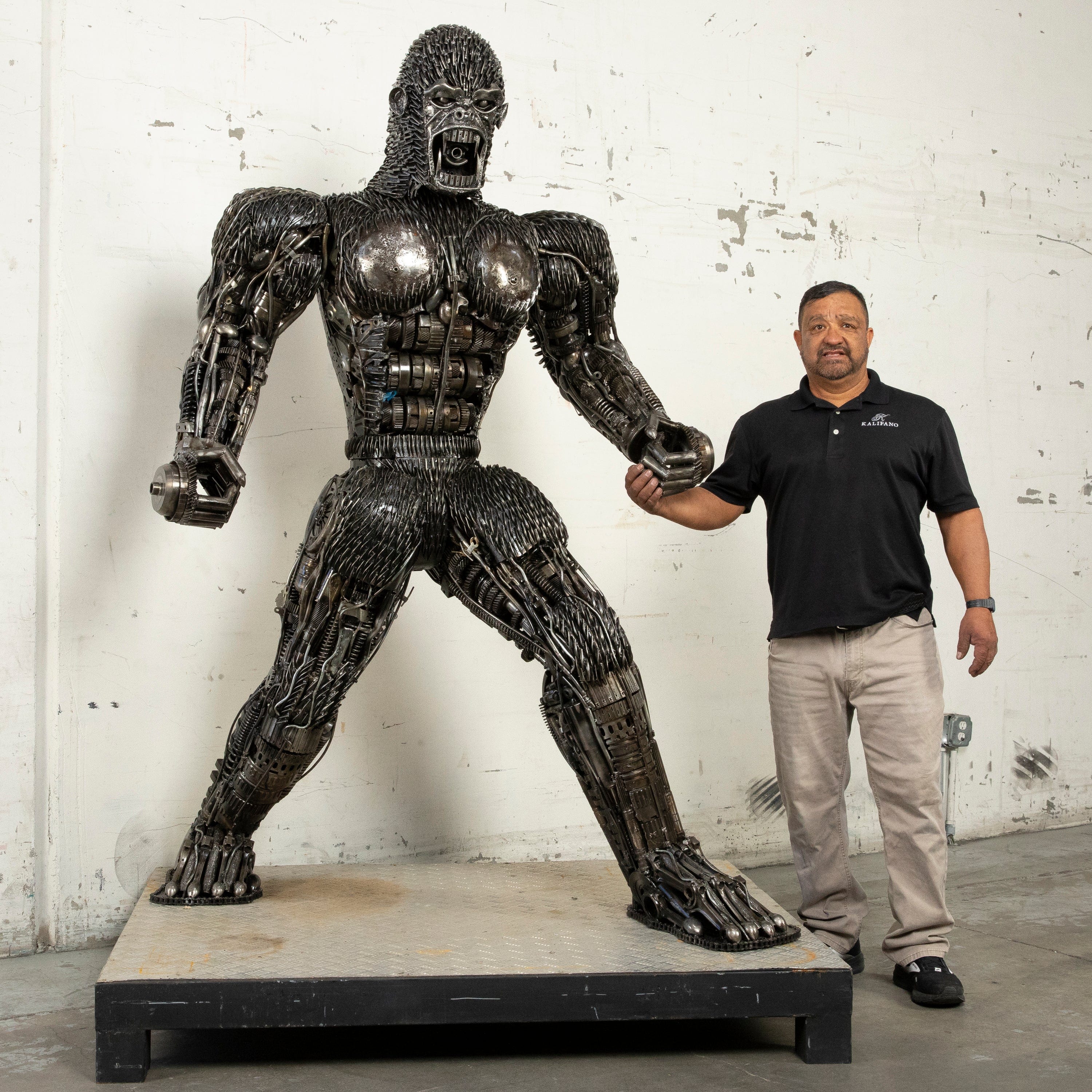 Kalifano Recycled Metal Art 79" King Kong Inspired Recycled Metal Art Sculpture RMS-KKONG200-S01