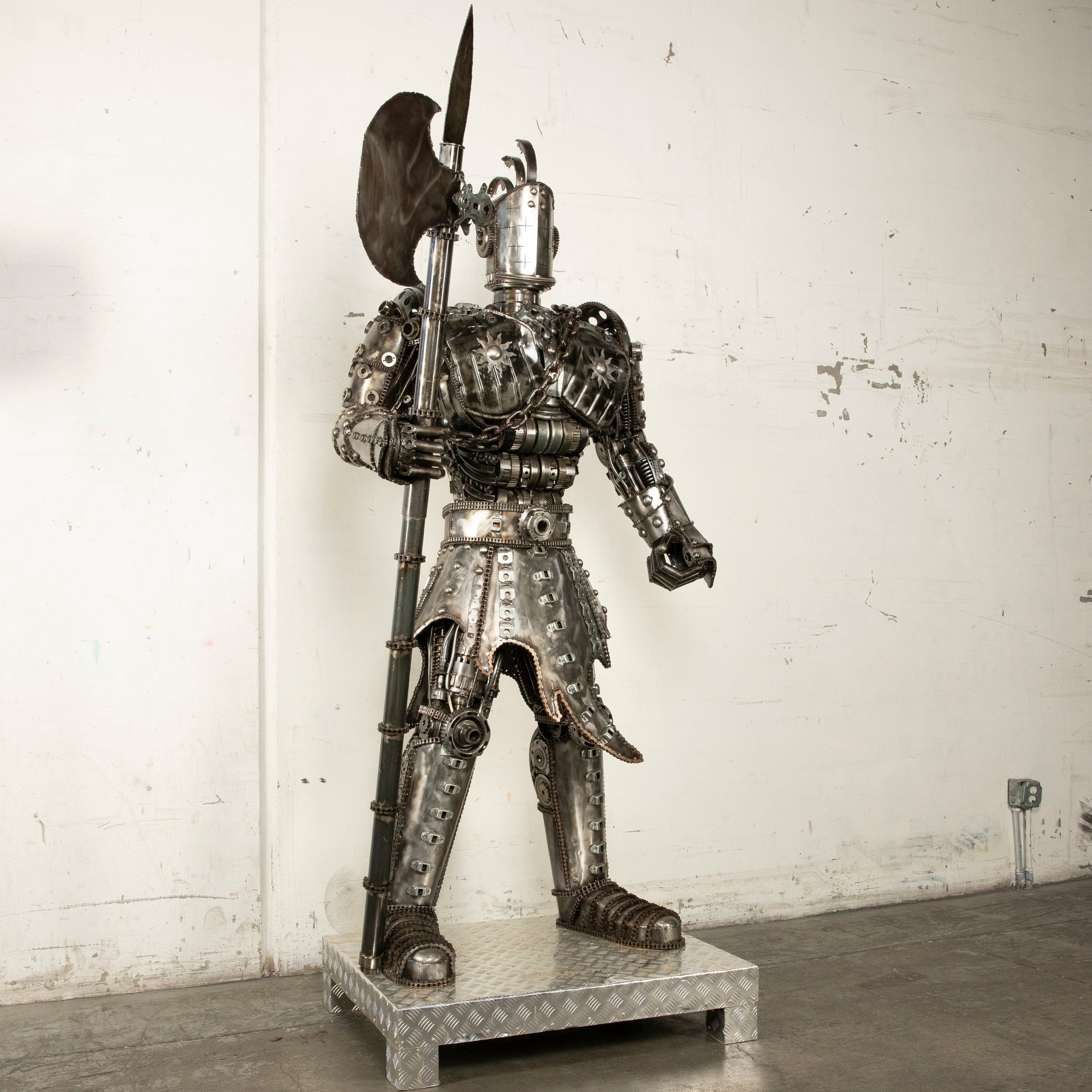 Kalifano Recycled Metal Art 79" Knight Inspired Recycled Metal Art Sculpture RMS-KN200-S02