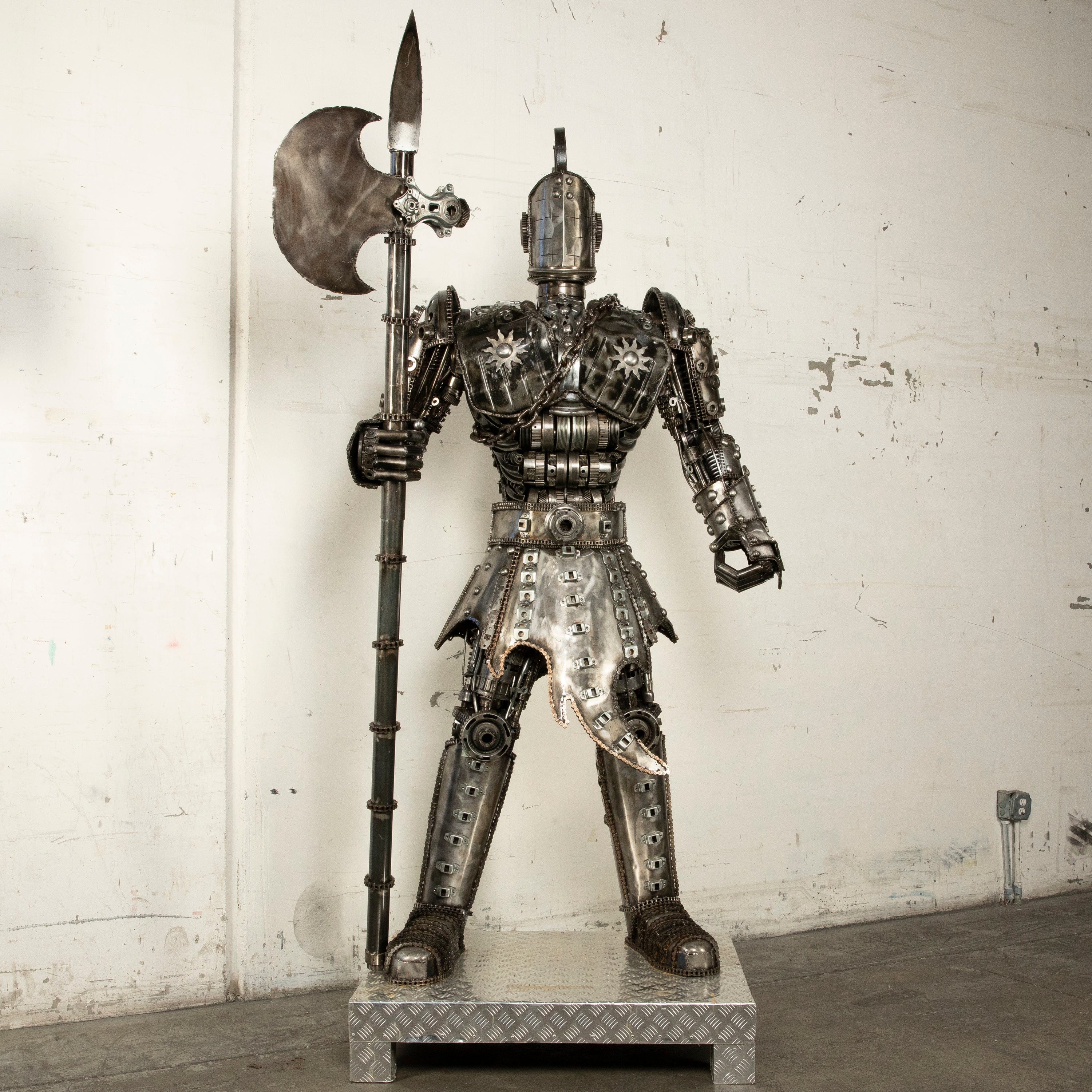 Kalifano Recycled Metal Art 79" Knight Inspired Recycled Metal Art Sculpture RMS-KN200-S02