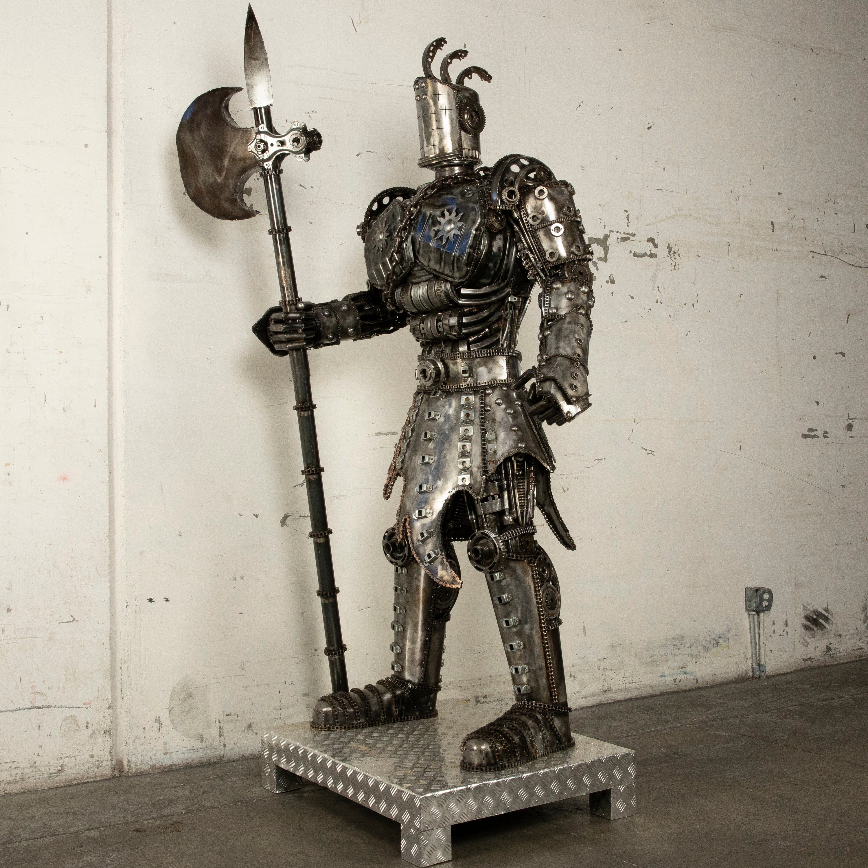 Kalifano Recycled Metal Art 79" Knight Inspired Recycled Metal Art Sculpture RMS-KN200-S02