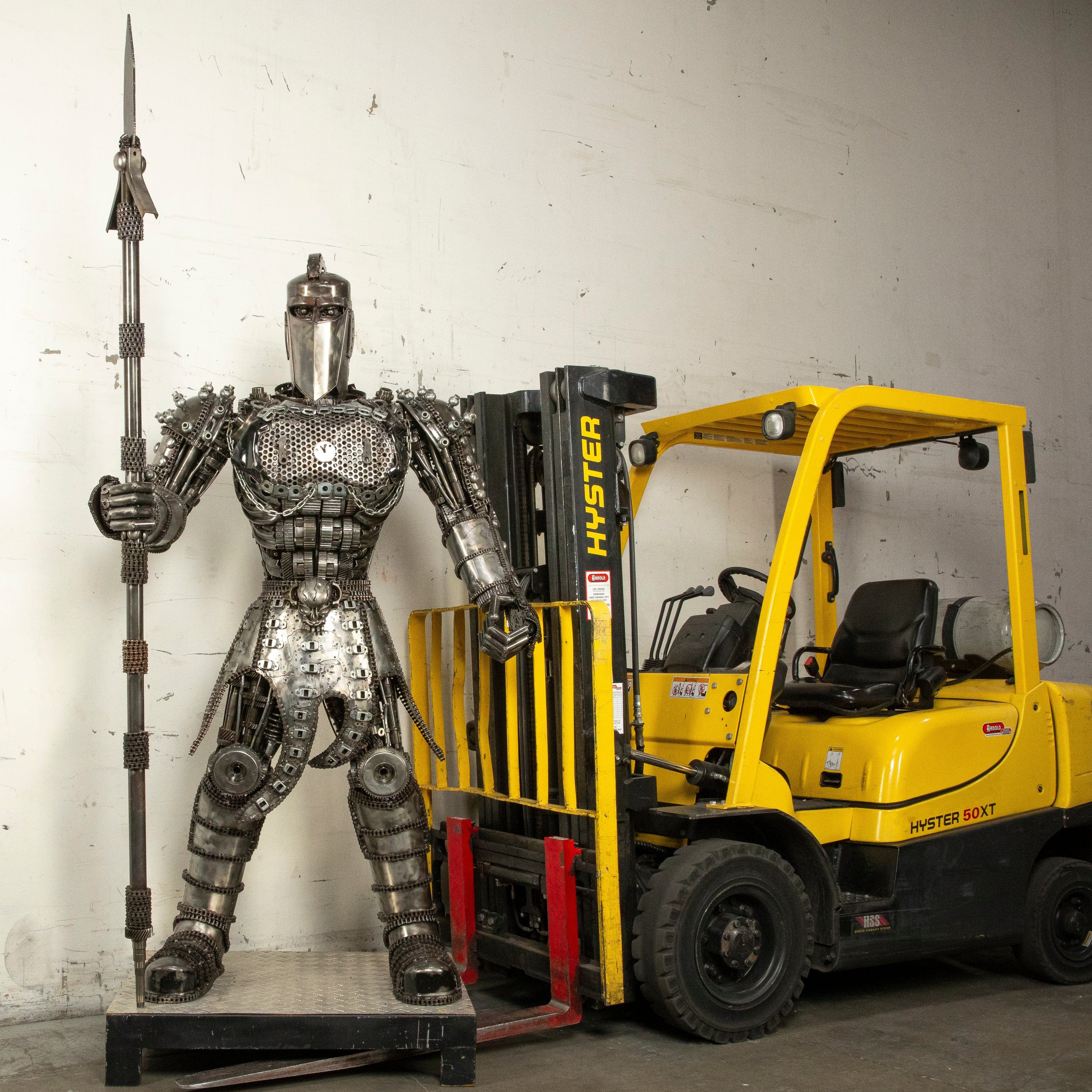 Kalifano Recycled Metal Art 79" Knight Inspired Recycled Metal Art Sculpture RMS-KN200-S03