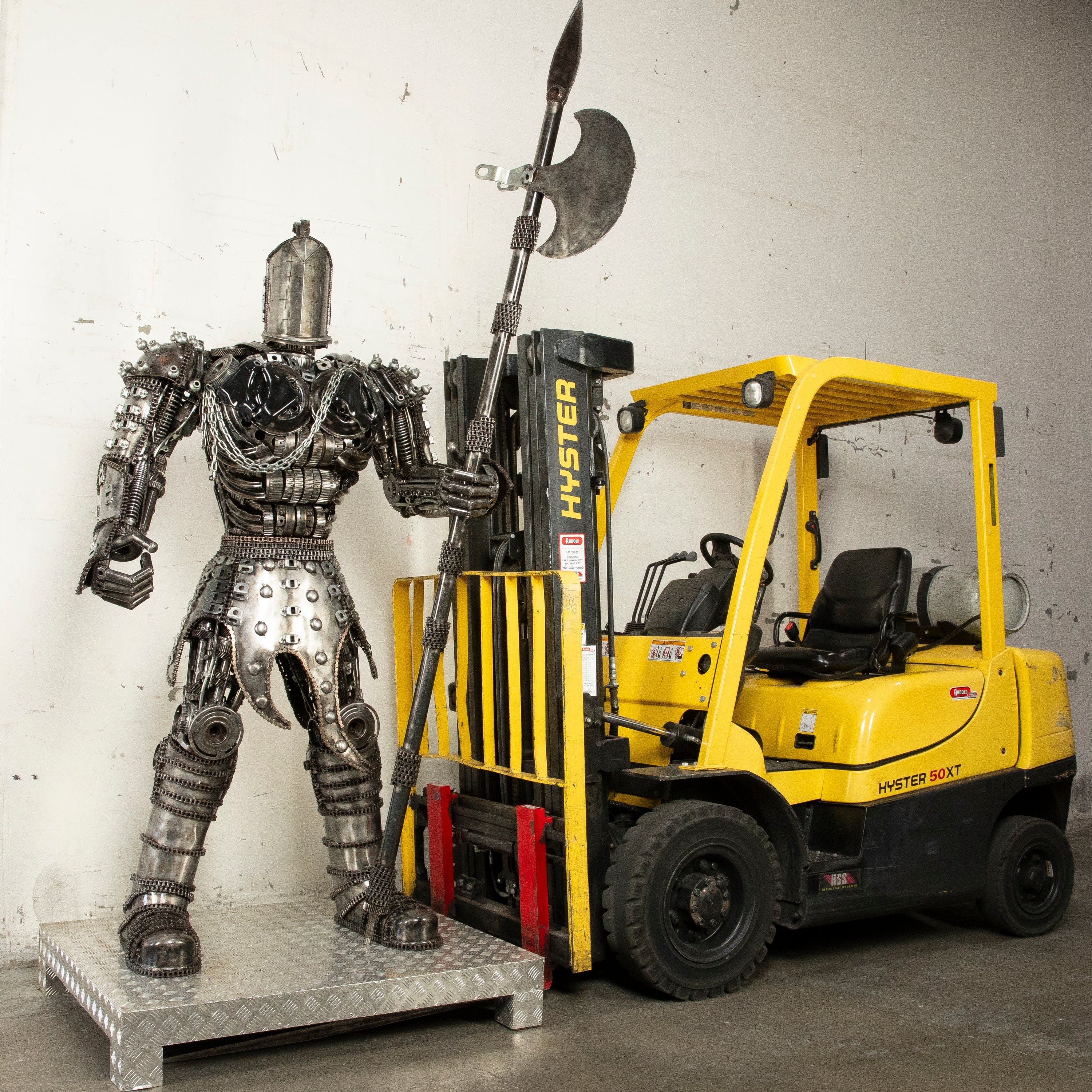 Kalifano Recycled Metal Art 79" Knight Inspired Recycled Metal Art Sculpture RMS-KN200-S04