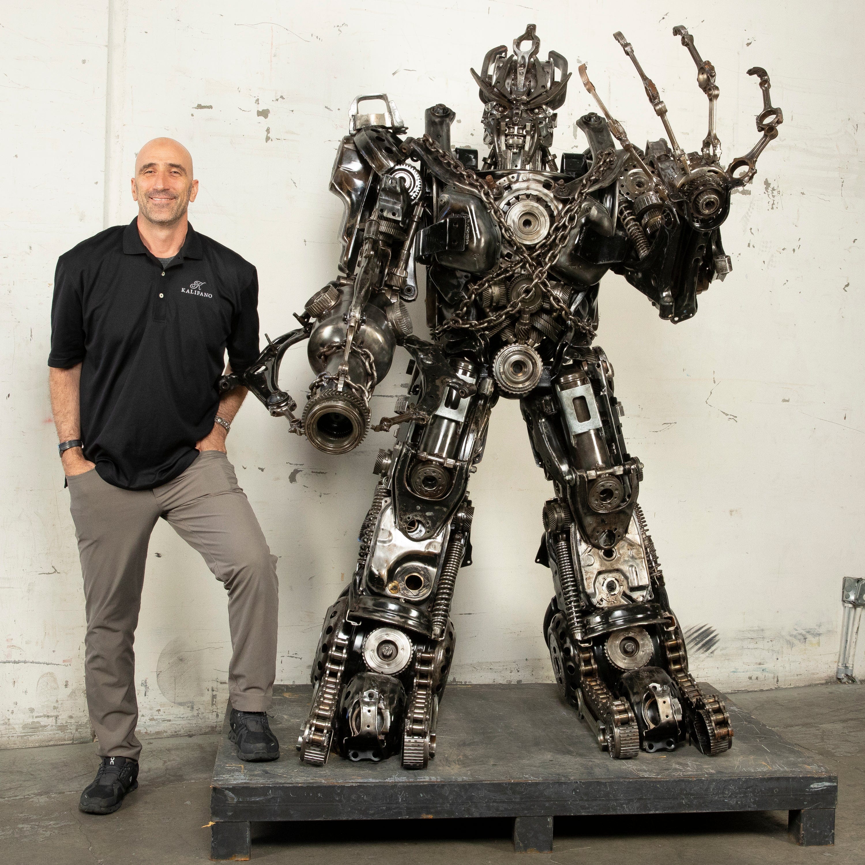 Kalifano Recycled Metal Art 79" Megatron Inspired Recycled Metal Art Sculpture RMS-MEG200-S04