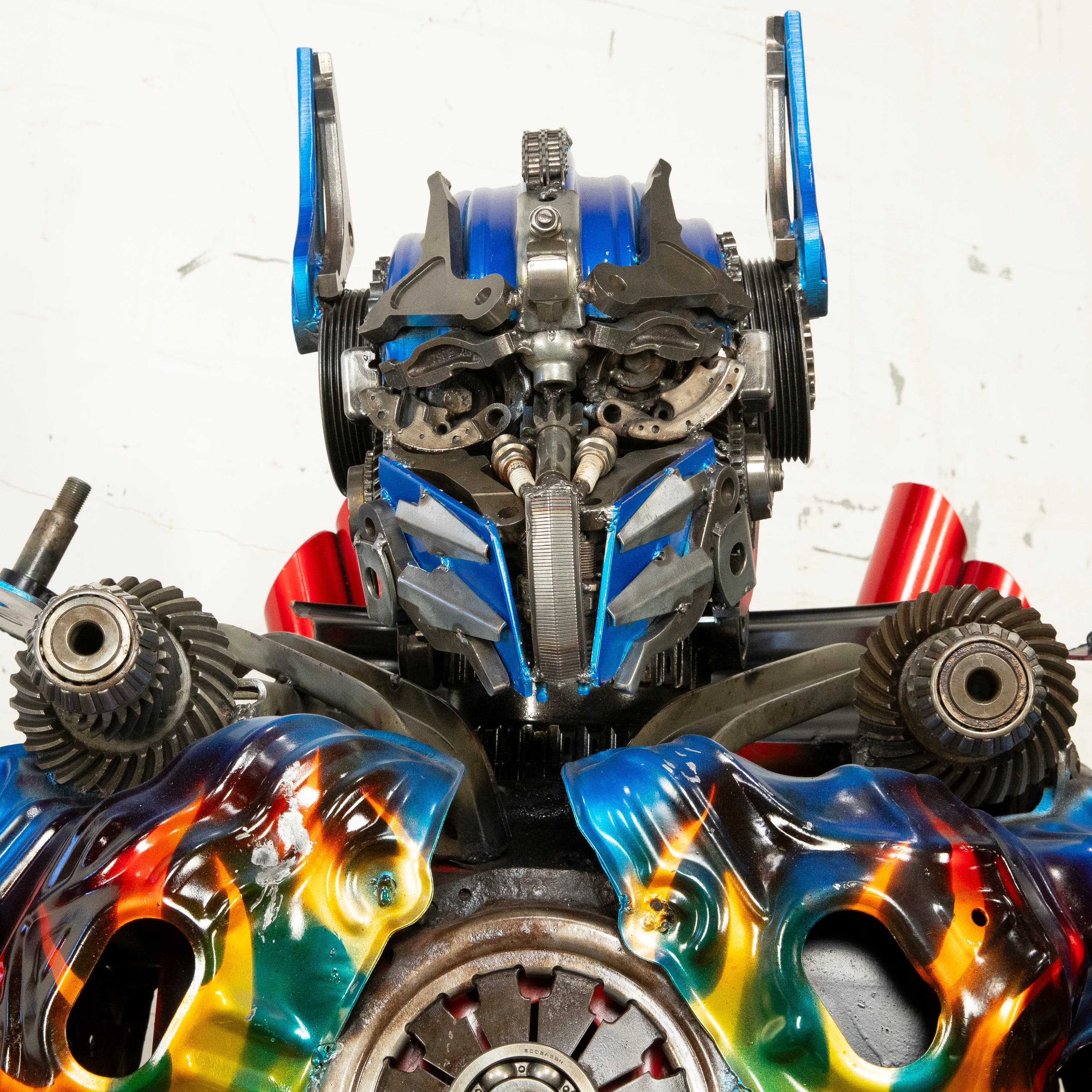 Kalifano Recycled Metal Art 79" Optimus Prime Inspired Recycled Metal Art Sculpture RMS-OP200-S24