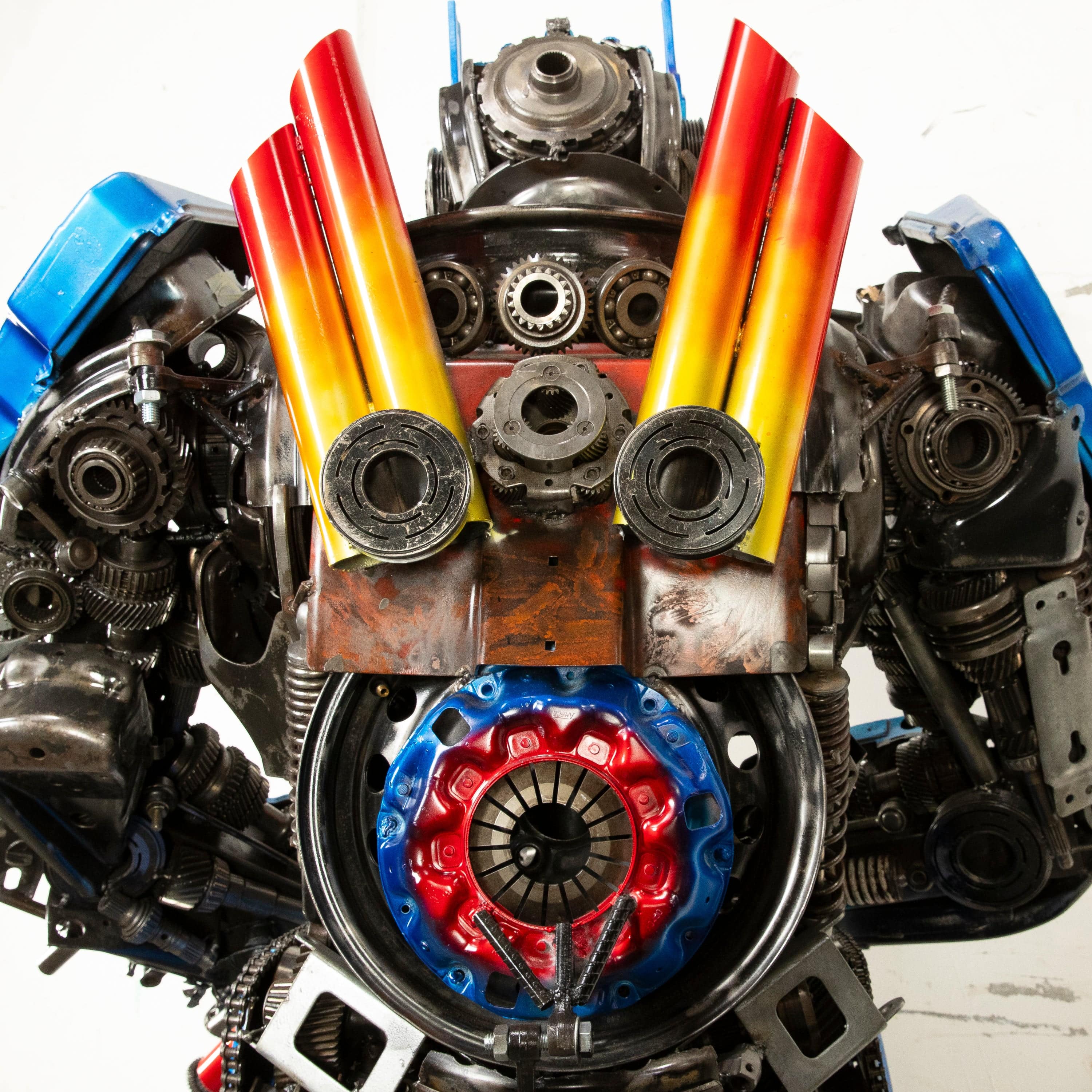 Kalifano Recycled Metal Art 79" Optimus Prime Inspired Recycled Metal Art Sculpture RMS-OP200-S25