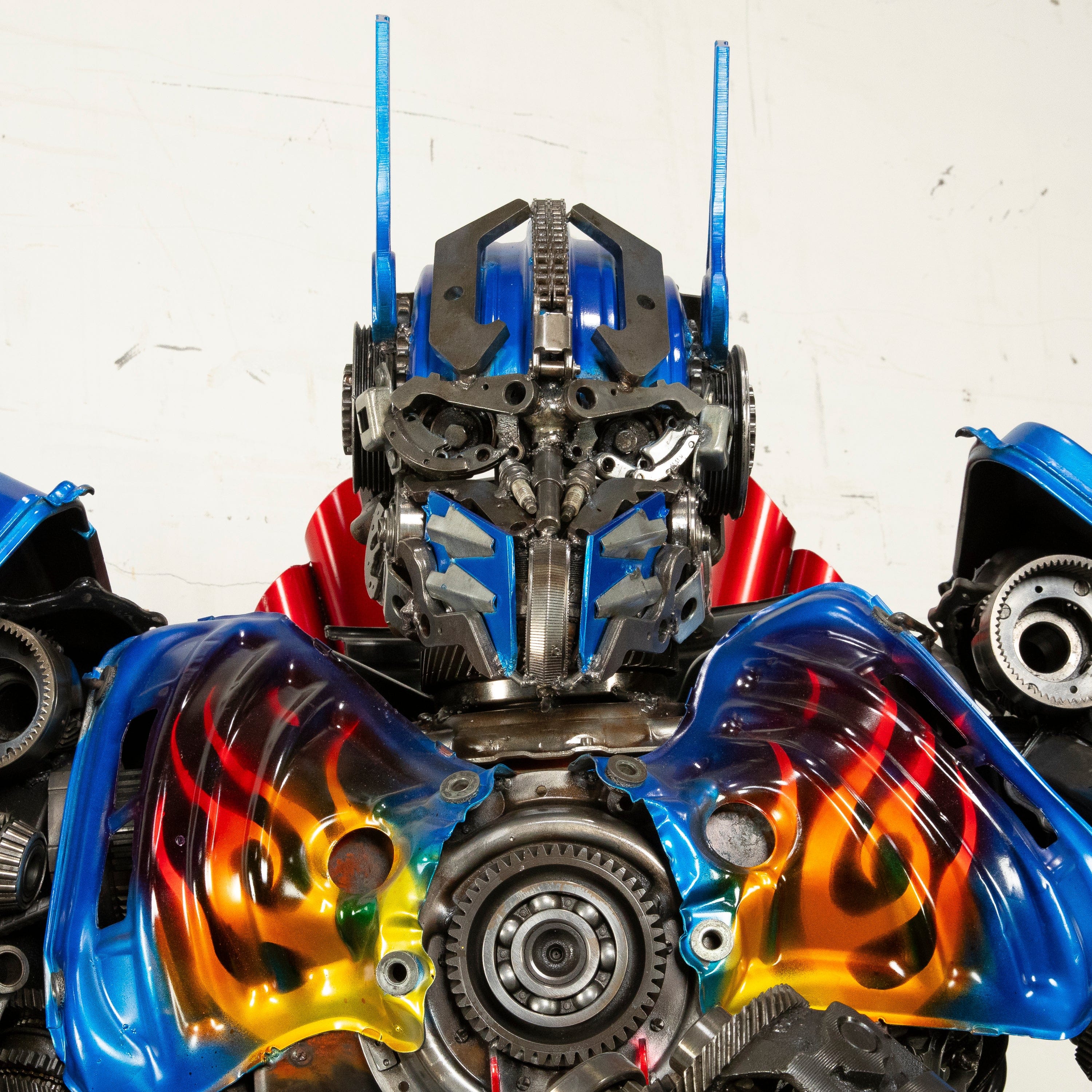 Kalifano Recycled Metal Art 79" Optimus Prime Inspired Recycled Metal Art Sculpture RMS-OP200-S25