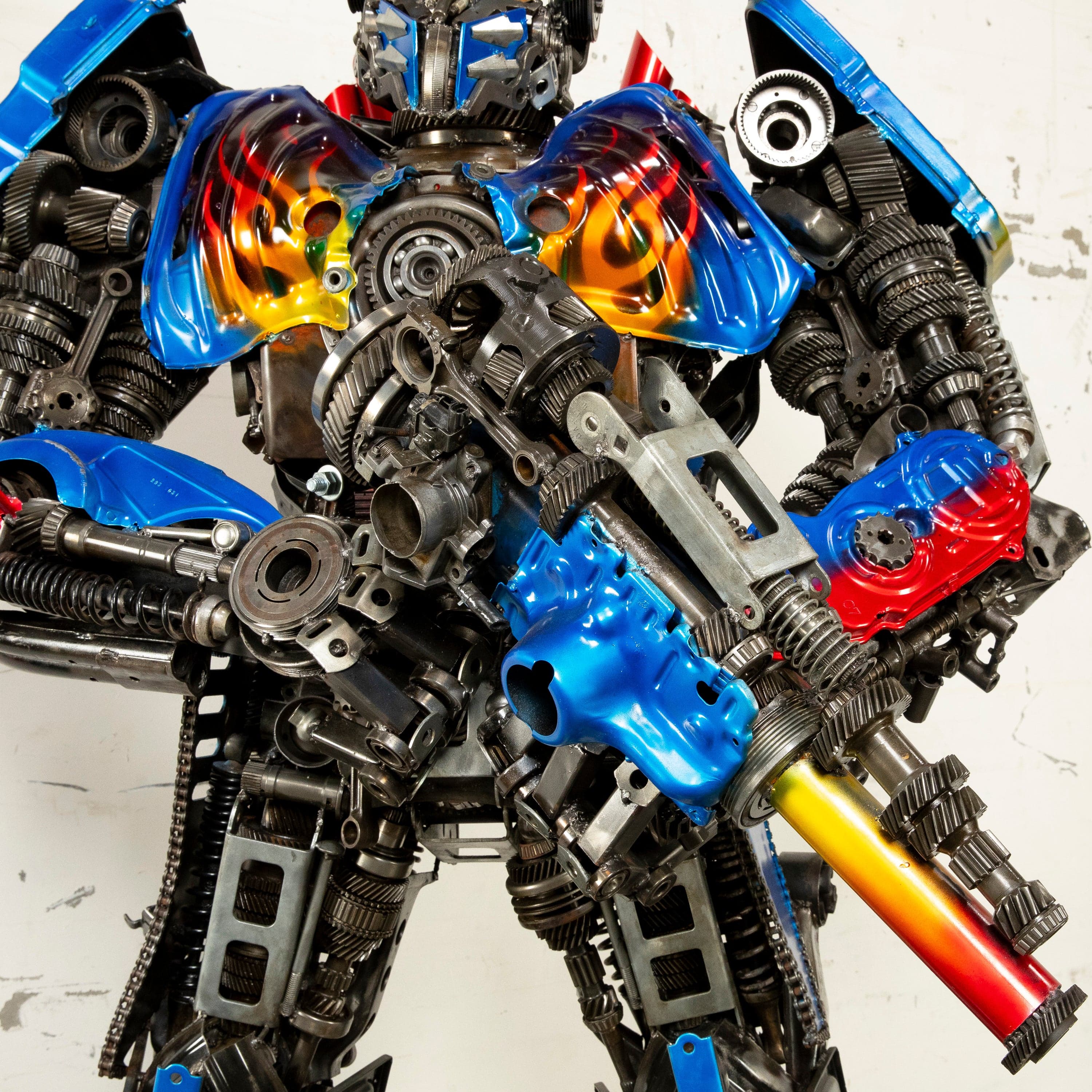 Kalifano Recycled Metal Art 79" Optimus Prime Inspired Recycled Metal Art Sculpture RMS-OP200-S25