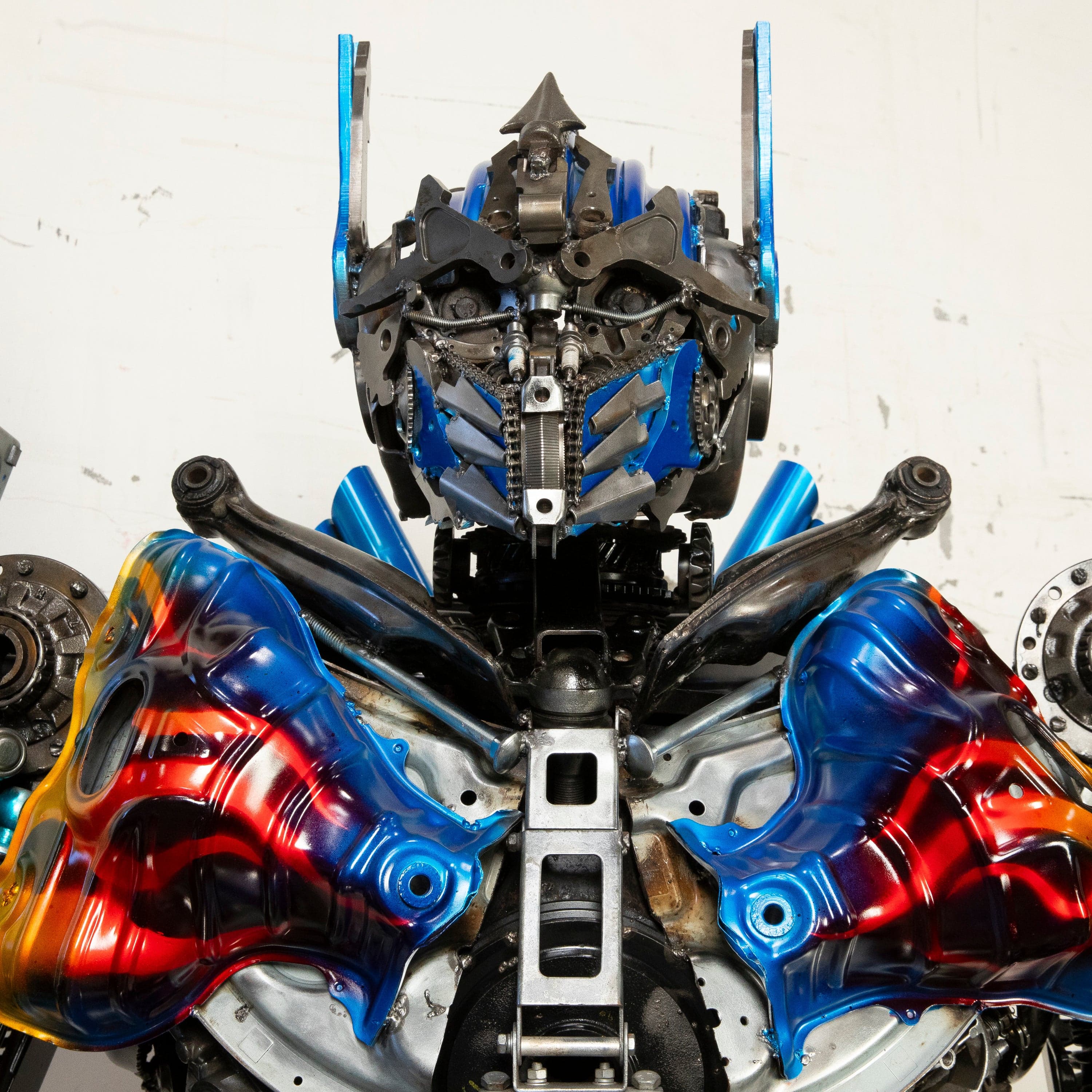 Kalifano Recycled Metal Art 79" Optimus Prime Inspired Recycled Metal Art Sculpture RMS-OP200-S26