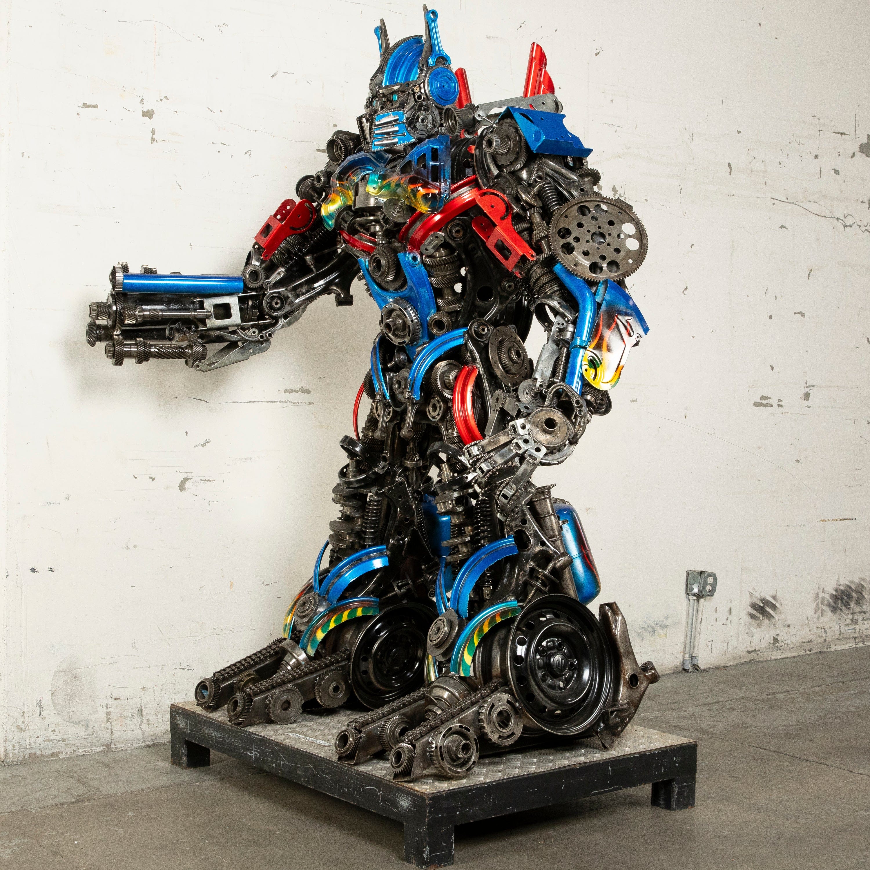 Kalifano Recycled Metal Art 79" Optimus Prime Inspired Recycled Metal Art Sculpture RMS-OP200-S30