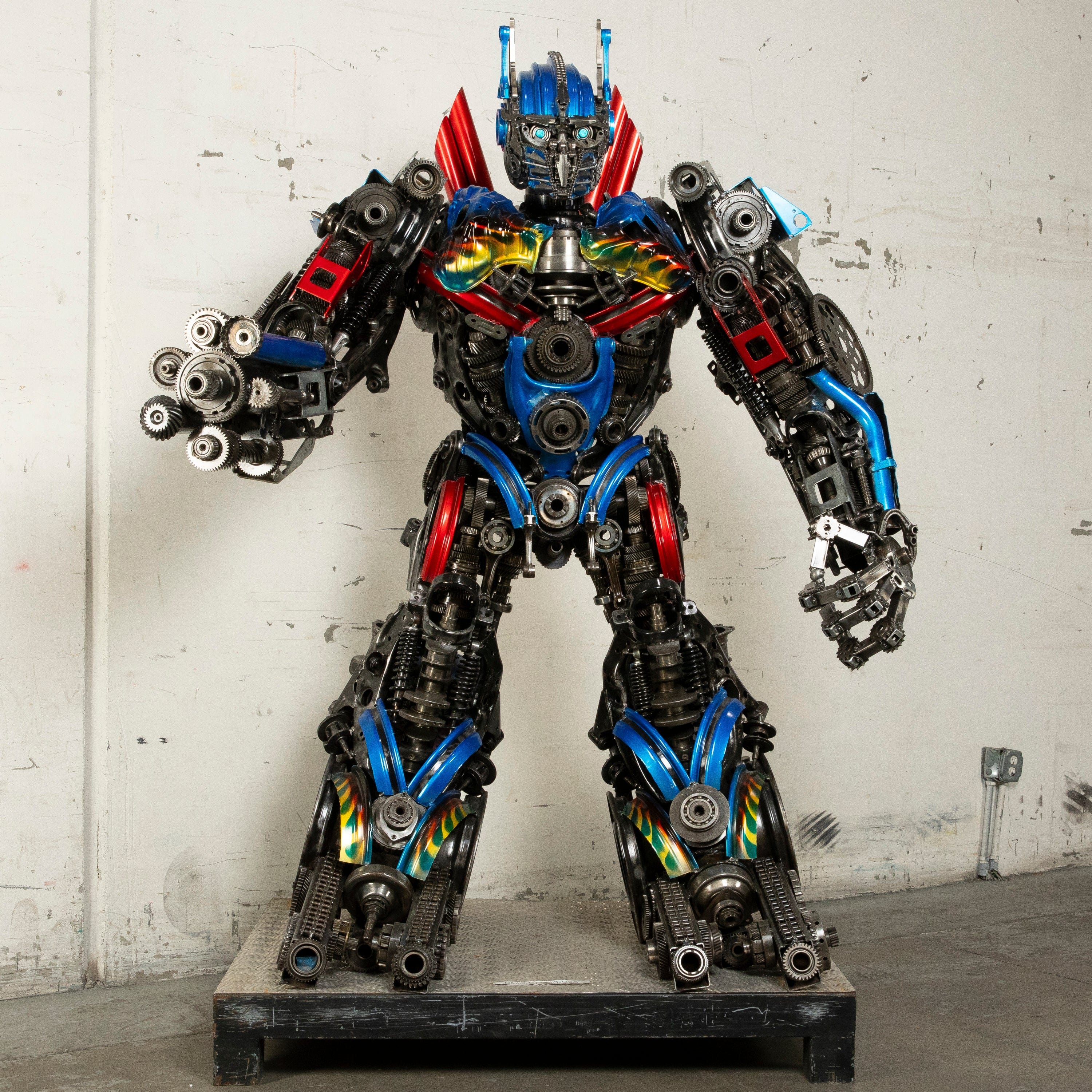 Kalifano Recycled Metal Art 79" Optimus Prime Inspired Recycled Metal Art Sculpture RMS-OP200-S30