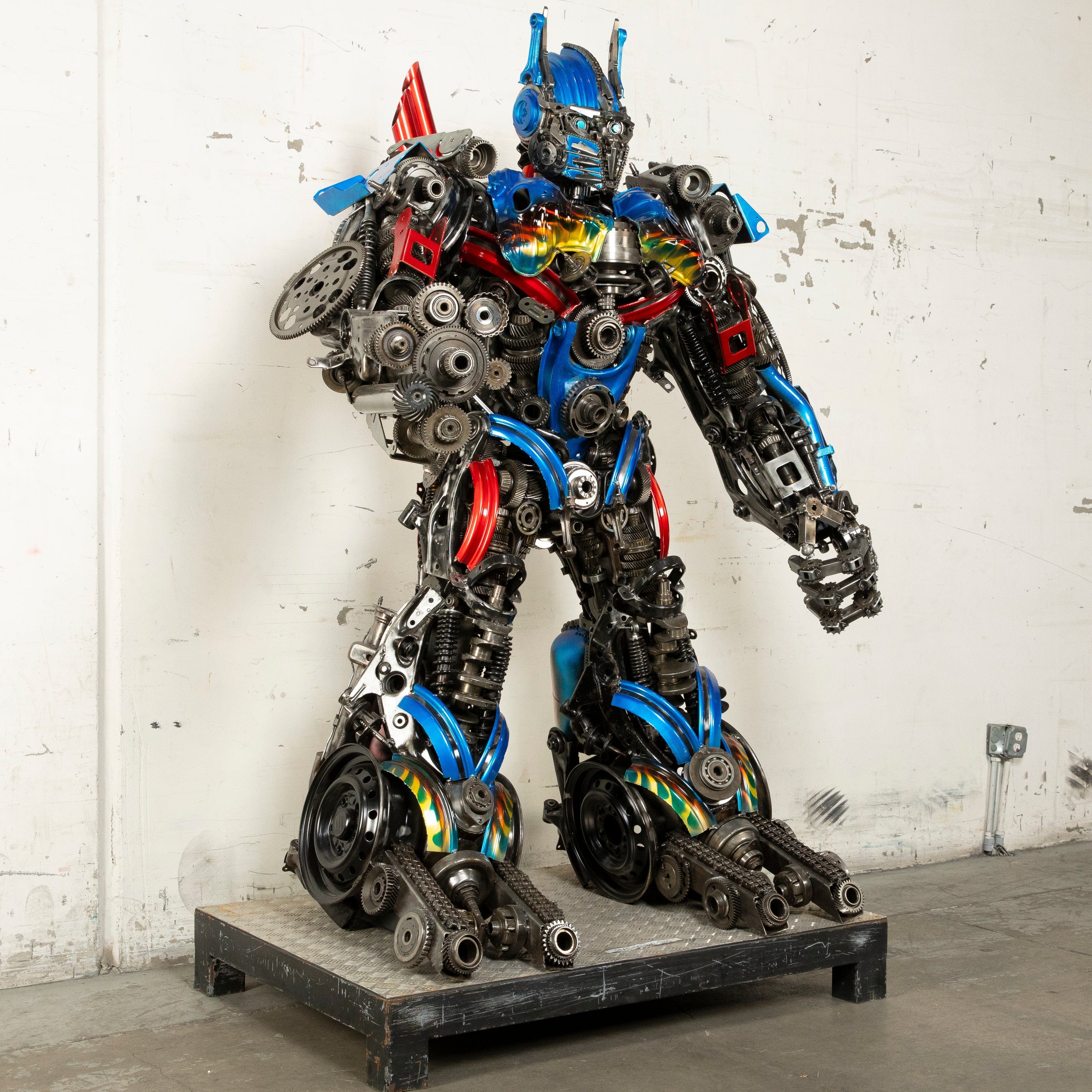 Kalifano Recycled Metal Art 79" Optimus Prime Inspired Recycled Metal Art Sculpture RMS-OP200-S30
