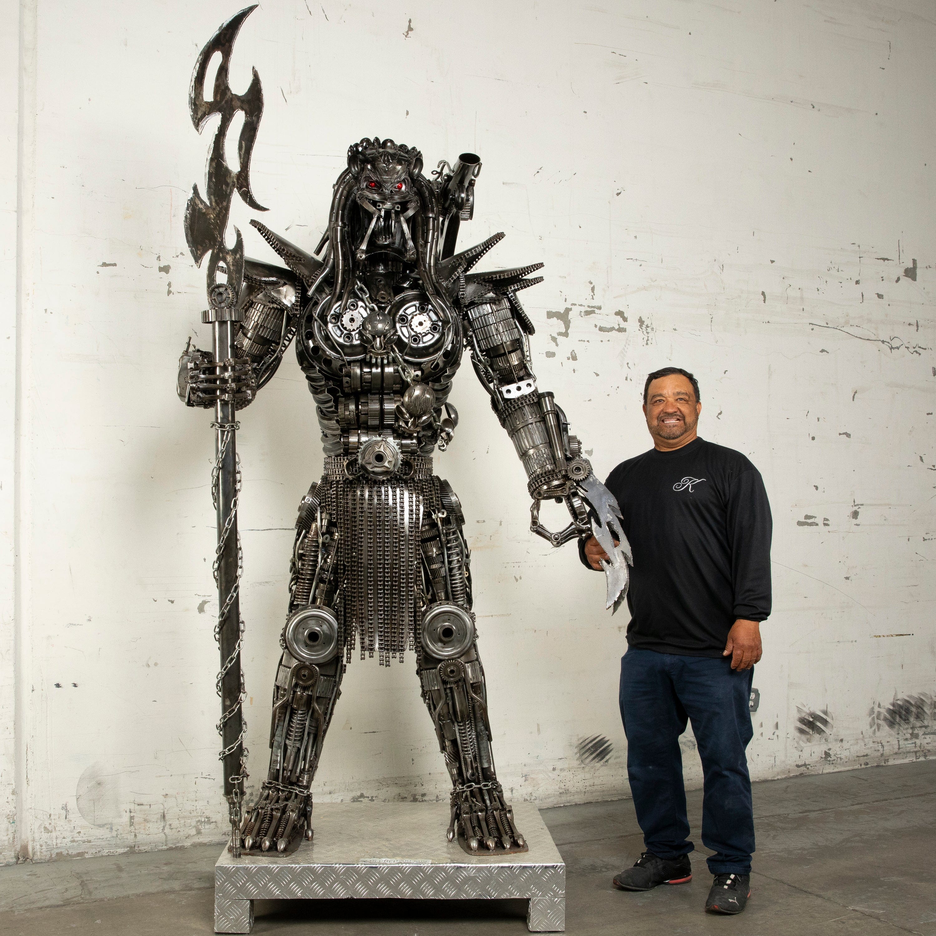 Kalifano Recycled Metal Art 79" Predator Inspired Recycled Metal Art Sculpture RMS-PRED200-S09