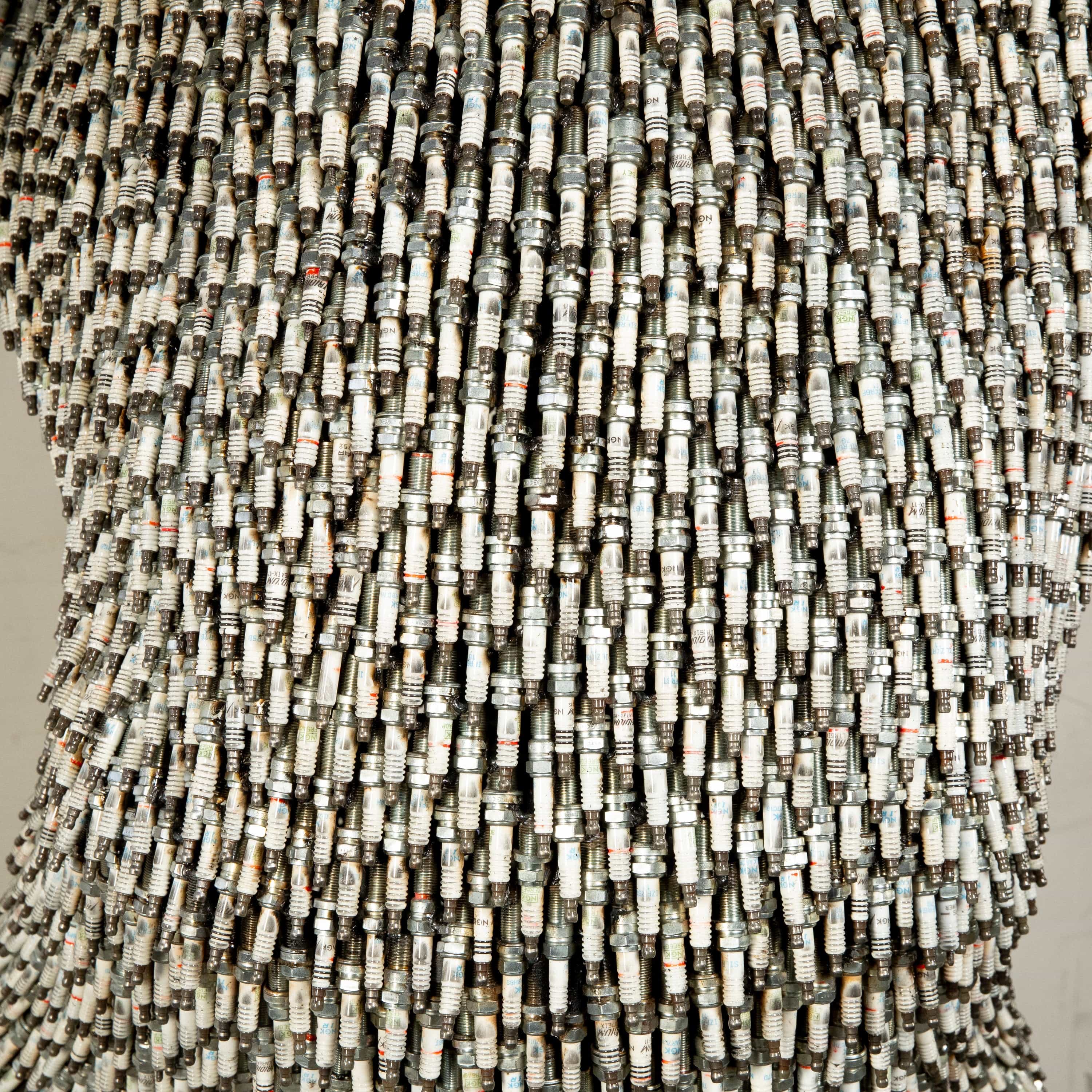 Kalifano Recycled Metal Art 90" Standing Spark Plug (16,000+) KingKong Gorilla Inspired Recycled Metal Sculpture RMS-KSTAND-P