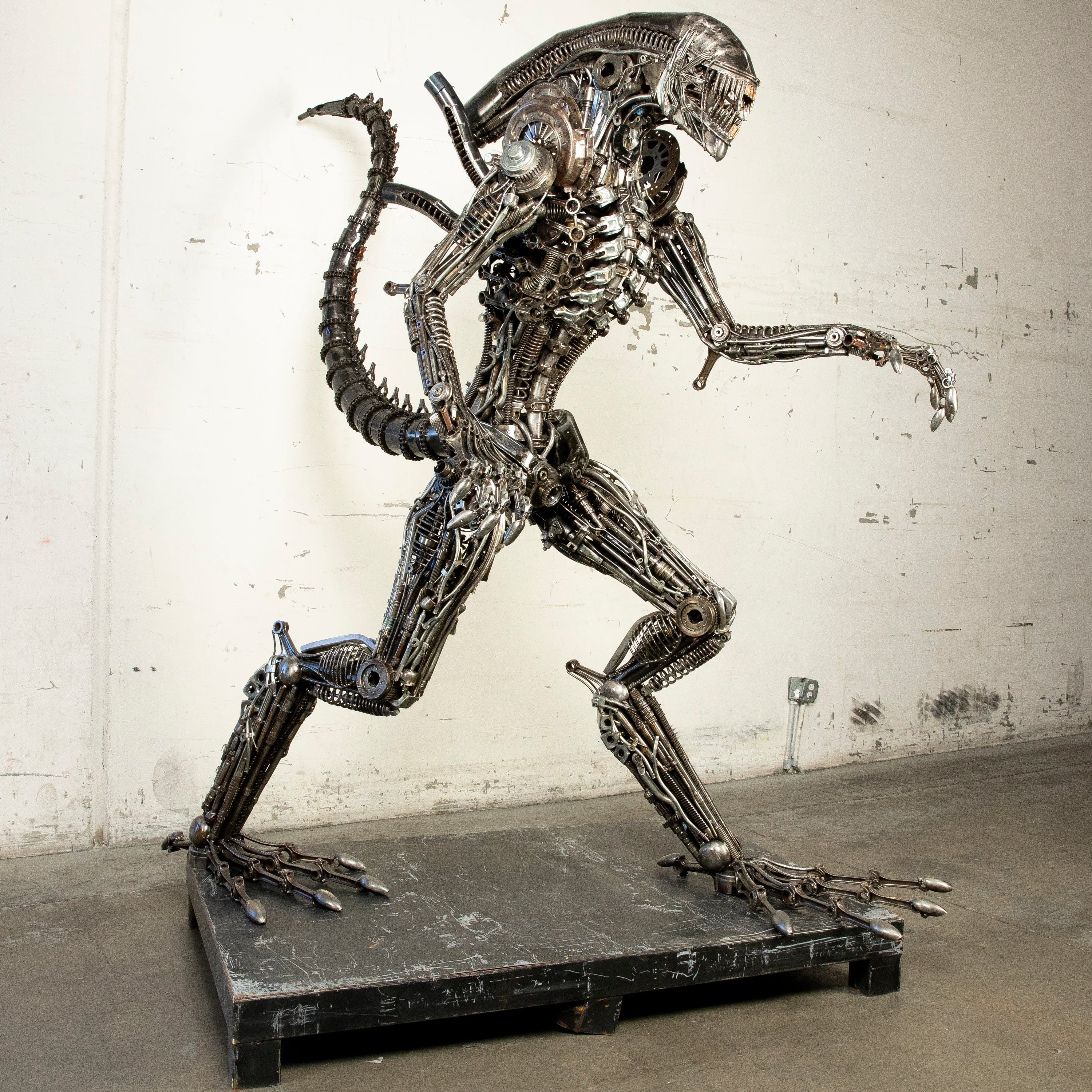 Kalifano Recycled Metal Art 91" Alien Inspired Recycled Metal Art Sculpture RMS-A230-S09