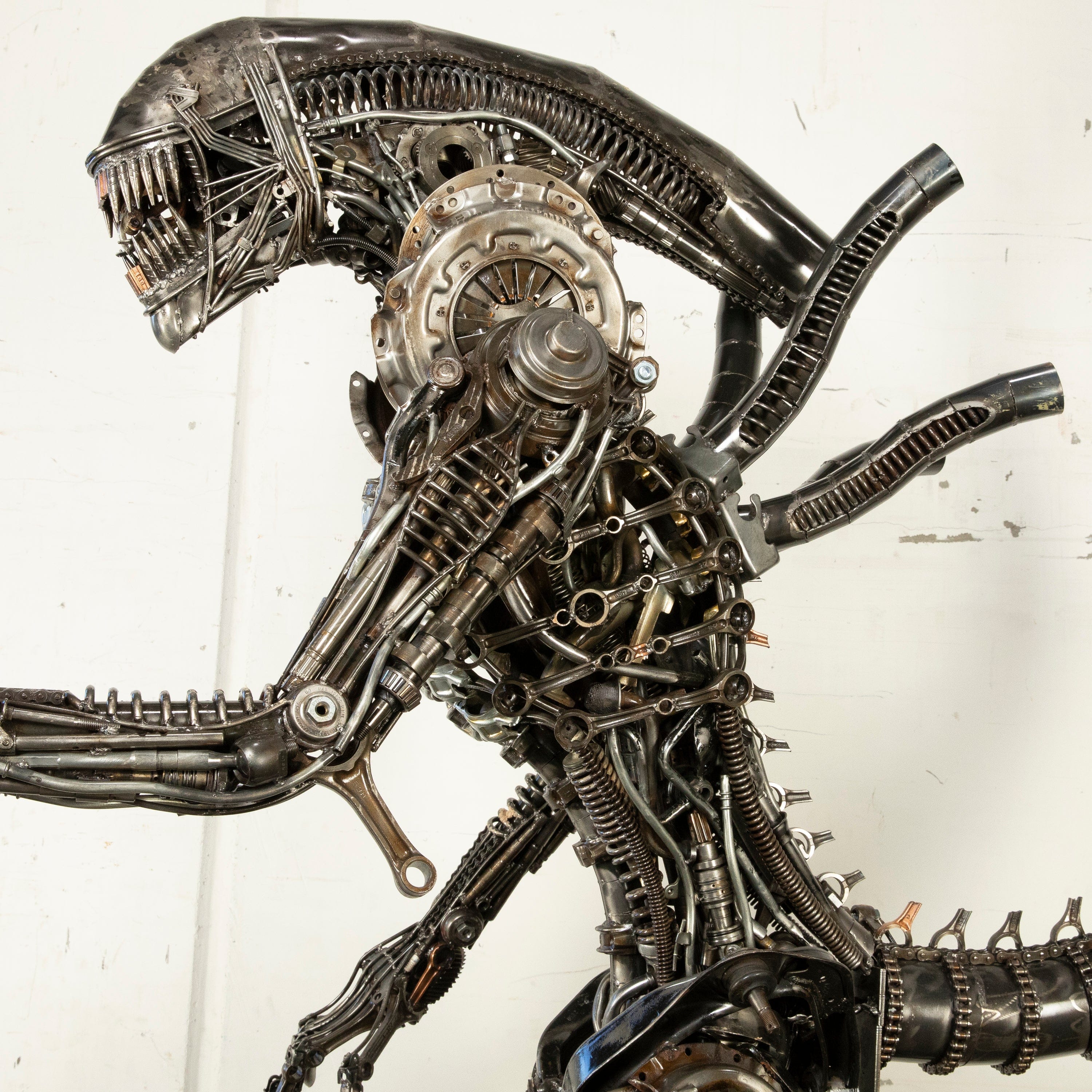 Kalifano Recycled Metal Art 91" Alien Inspired Recycled Metal Art Sculpture RMS-A230-S09