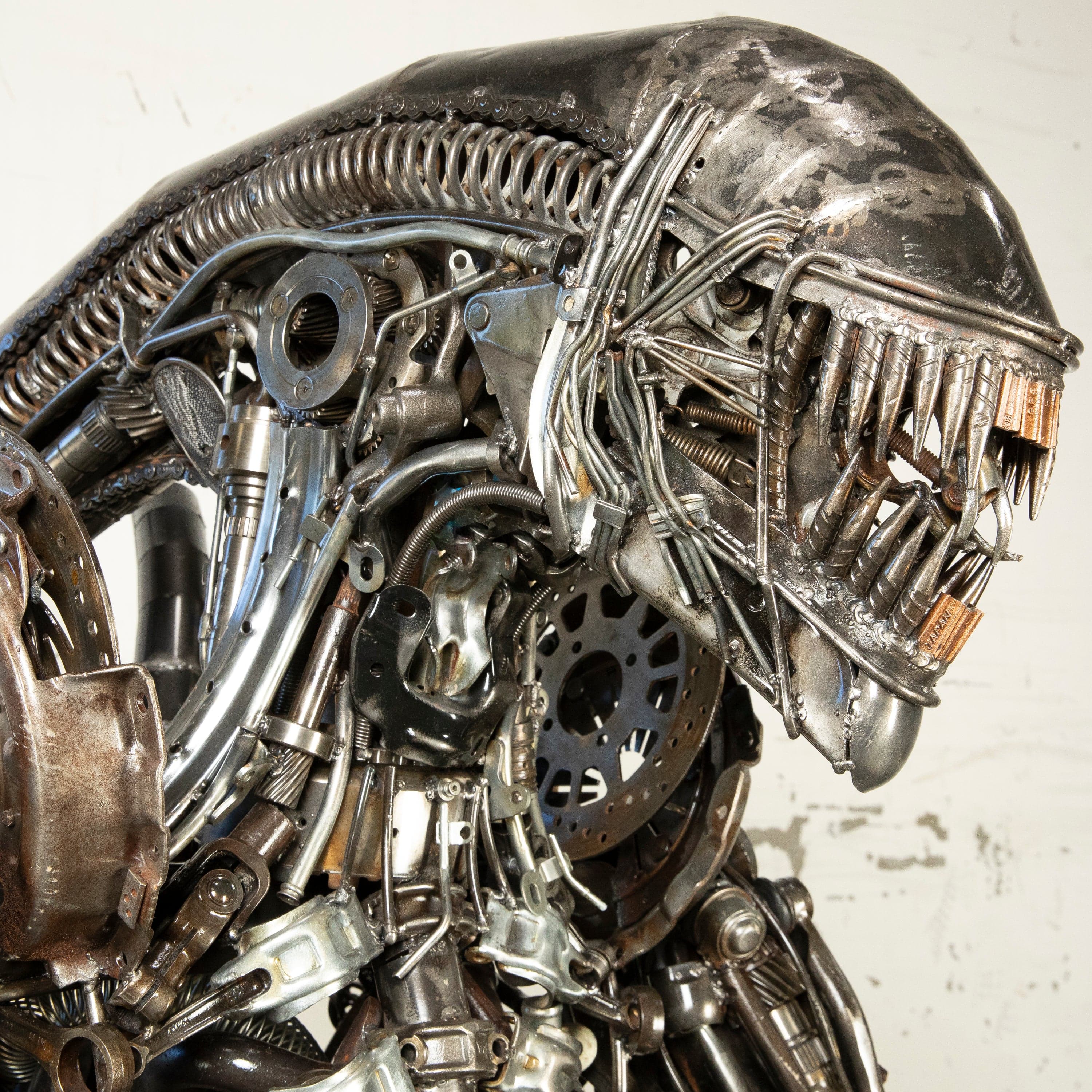 Kalifano Recycled Metal Art 91" Alien Inspired Recycled Metal Art Sculpture RMS-A230-S09