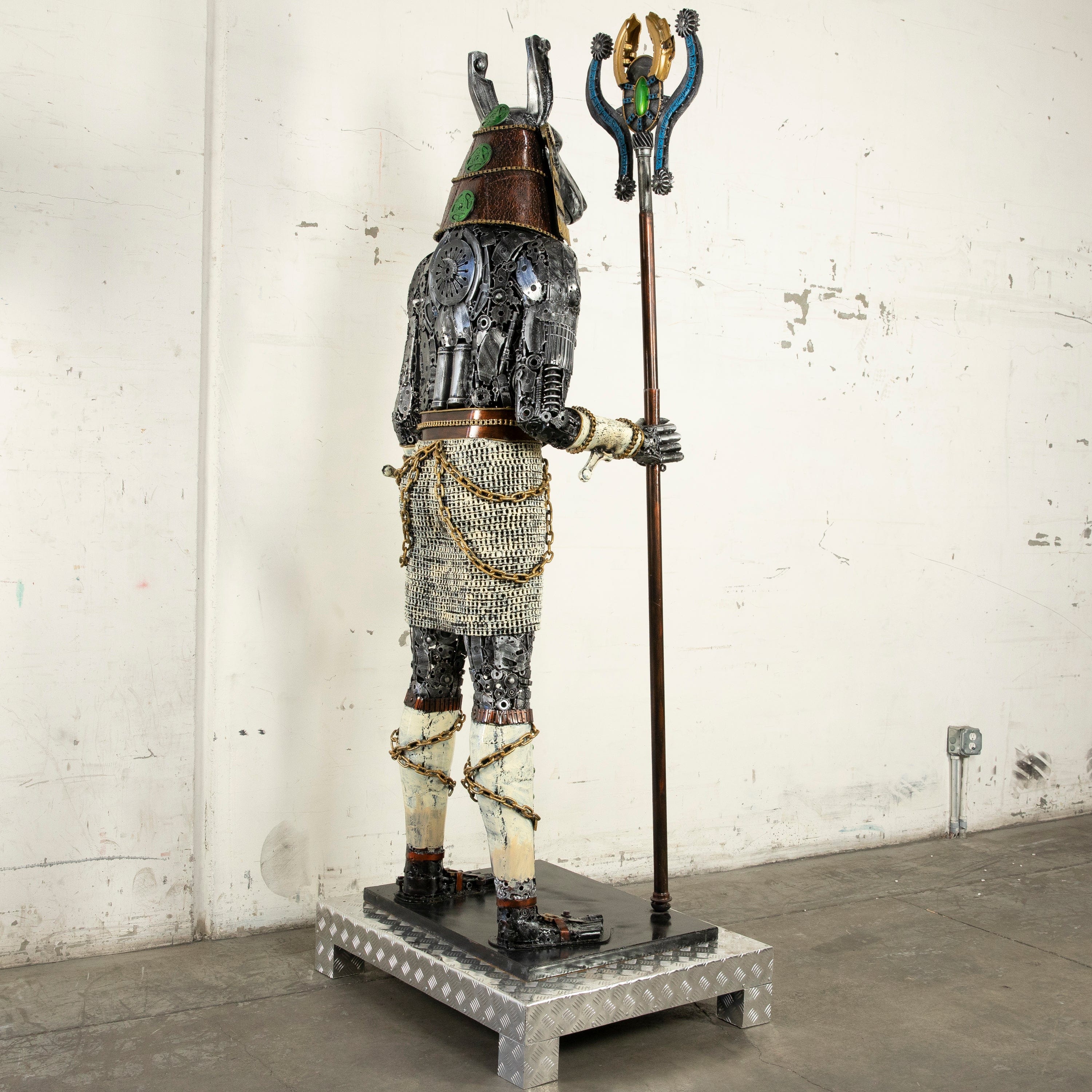 Kalifano Recycled Metal Art 91" Anubis Recycled Metal Sculpture Anubis RMS-ANU230-N01