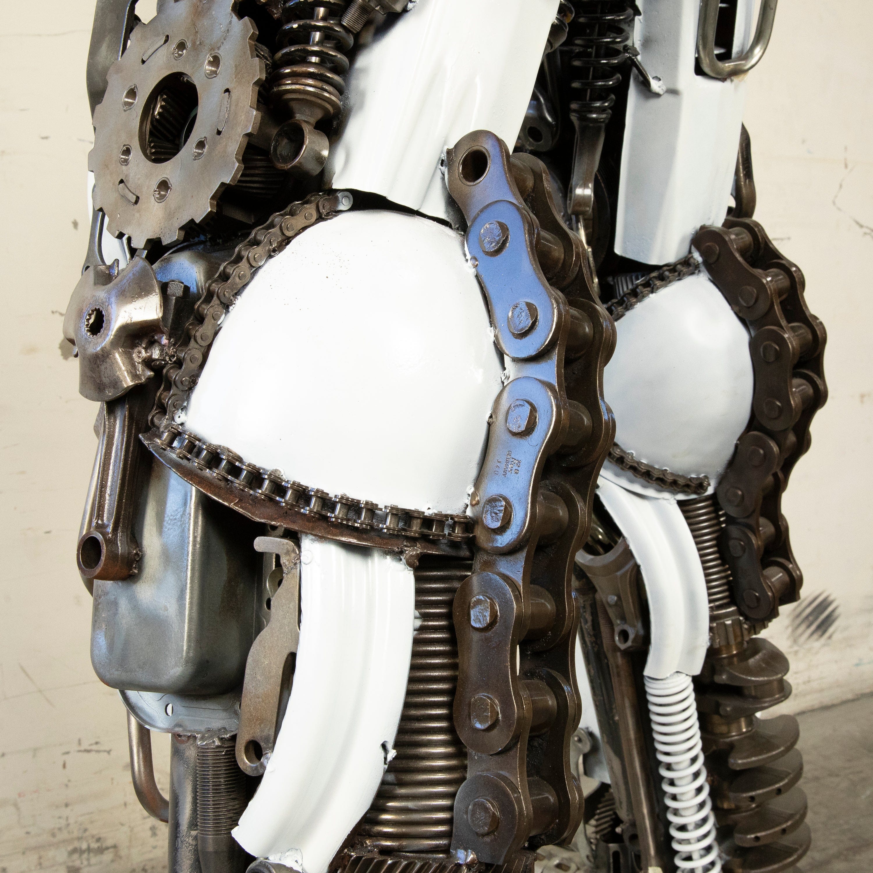 Kalifano Recycled Metal Art 91" Black Storm Trooper Inspired Recycled Metal Art Sculpture RMS-ST230-S09