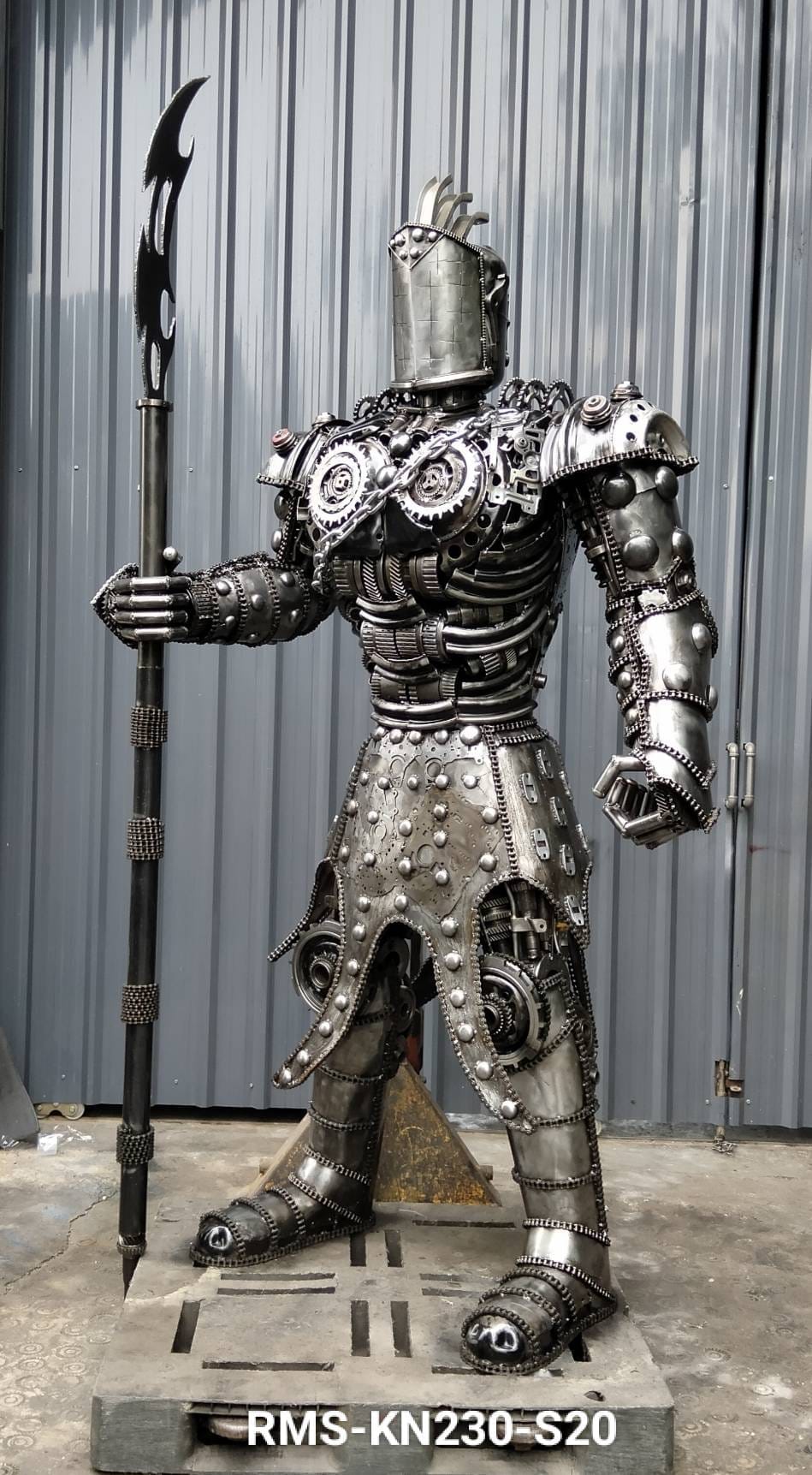 Kalifano Recycled Metal Art 91" Knight Recycled Metal Art Sculptur RMS-KN230-S20