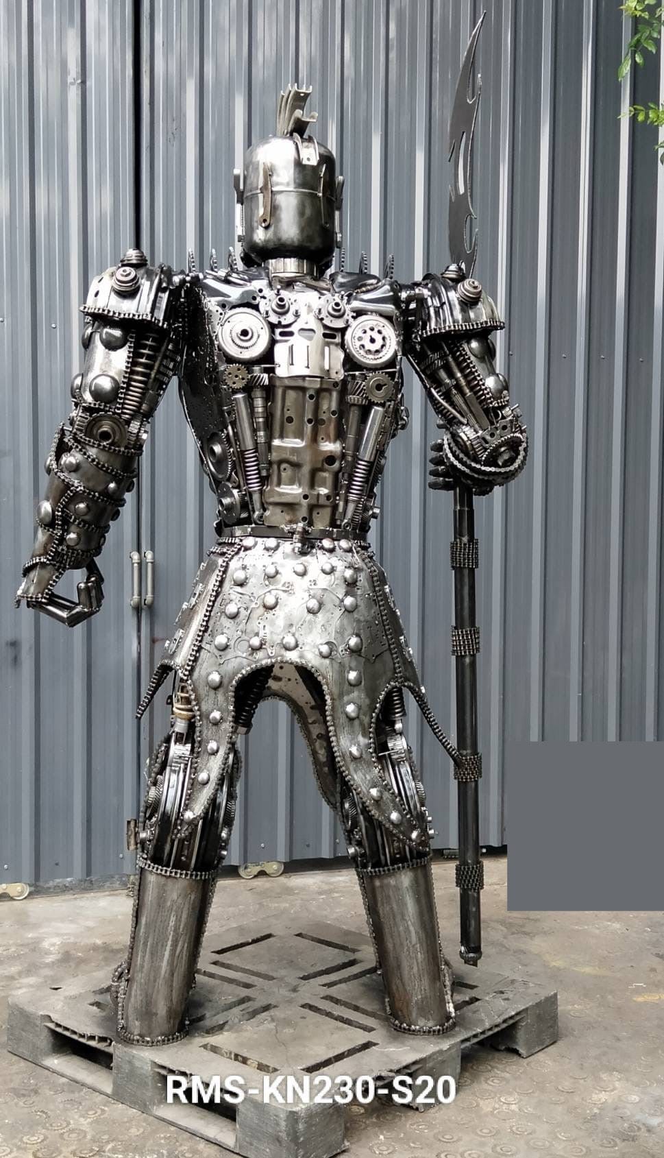 Kalifano Recycled Metal Art 91" Knight Recycled Metal Art Sculptur RMS-KN230-S20