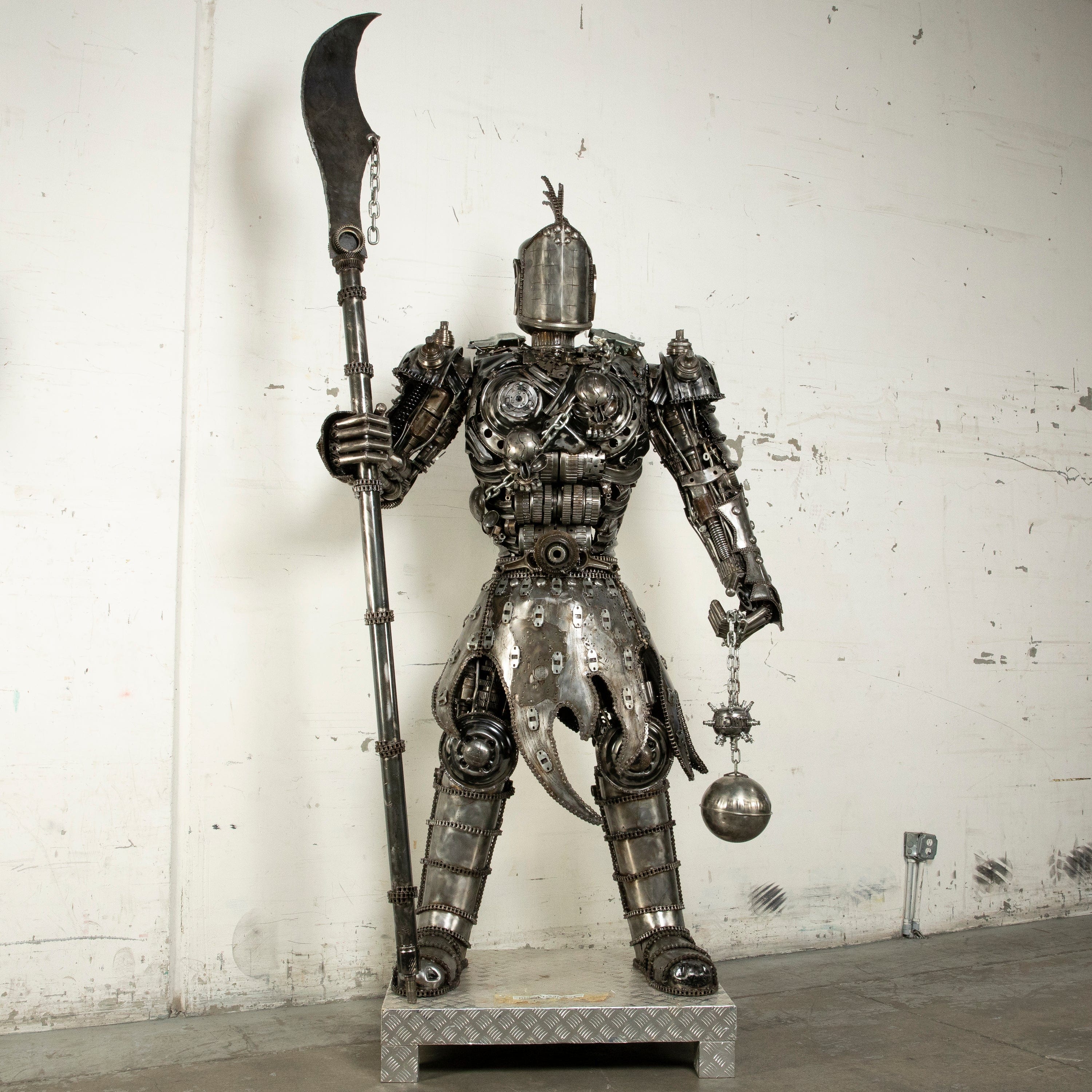 Kalifano Recycled Metal Art 91" Knight Recycled Metal Art Sculpture RMS-KN230-S21
