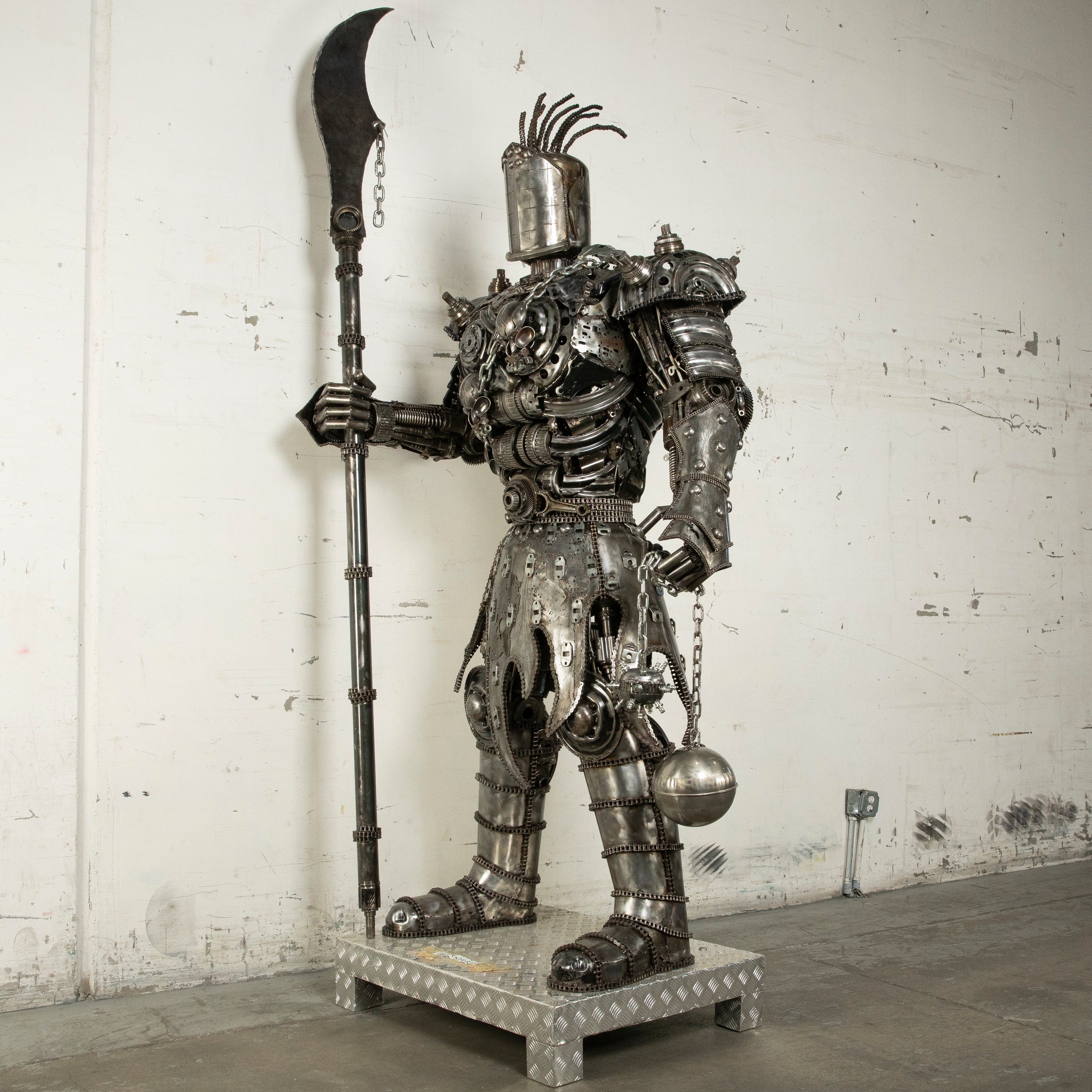 Kalifano Recycled Metal Art 91" Knight Recycled Metal Art Sculpture RMS-KN230-S21