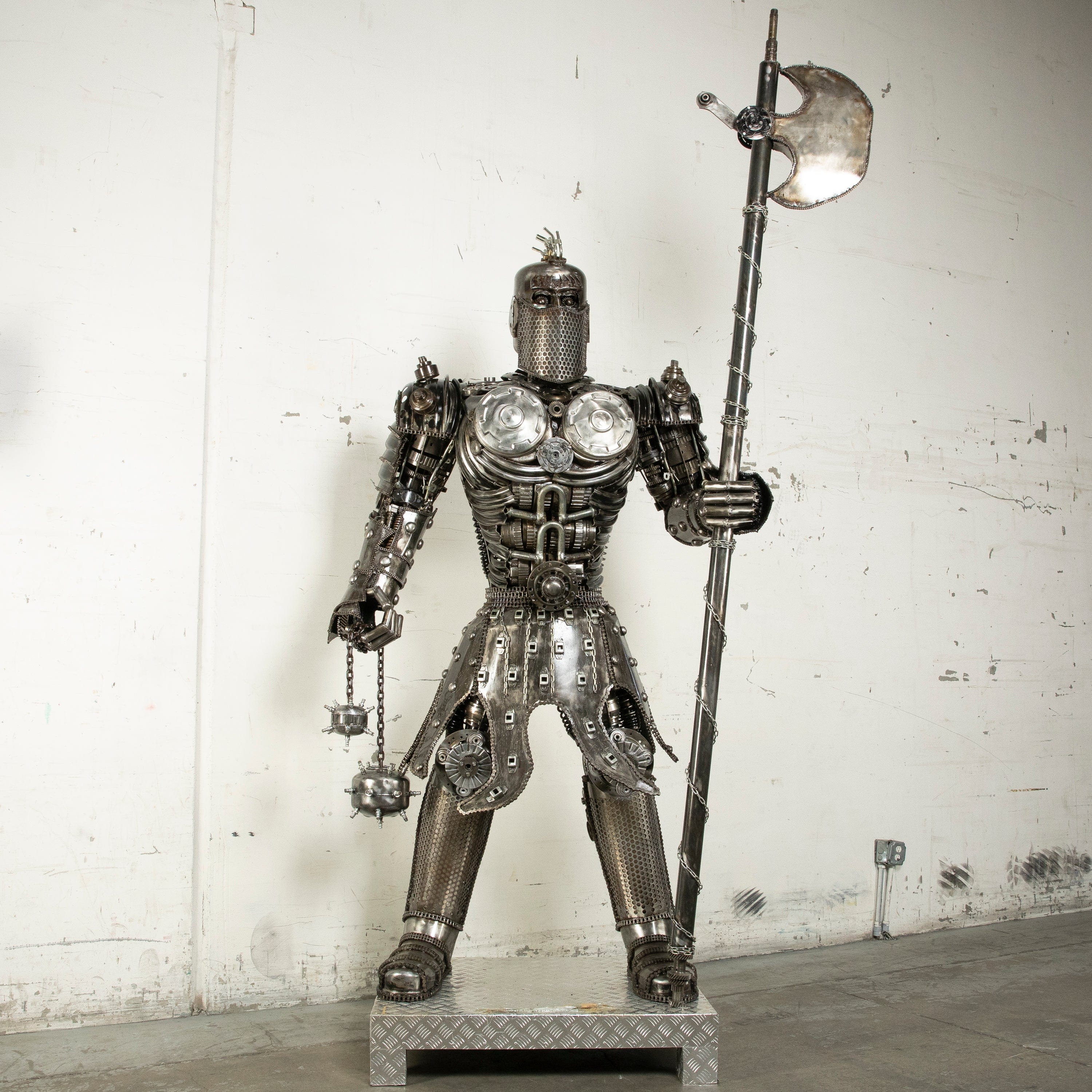 Kalifano Recycled Metal Art 91" Knight Recycled Metal Art Sculpture RMS-KN230-S22