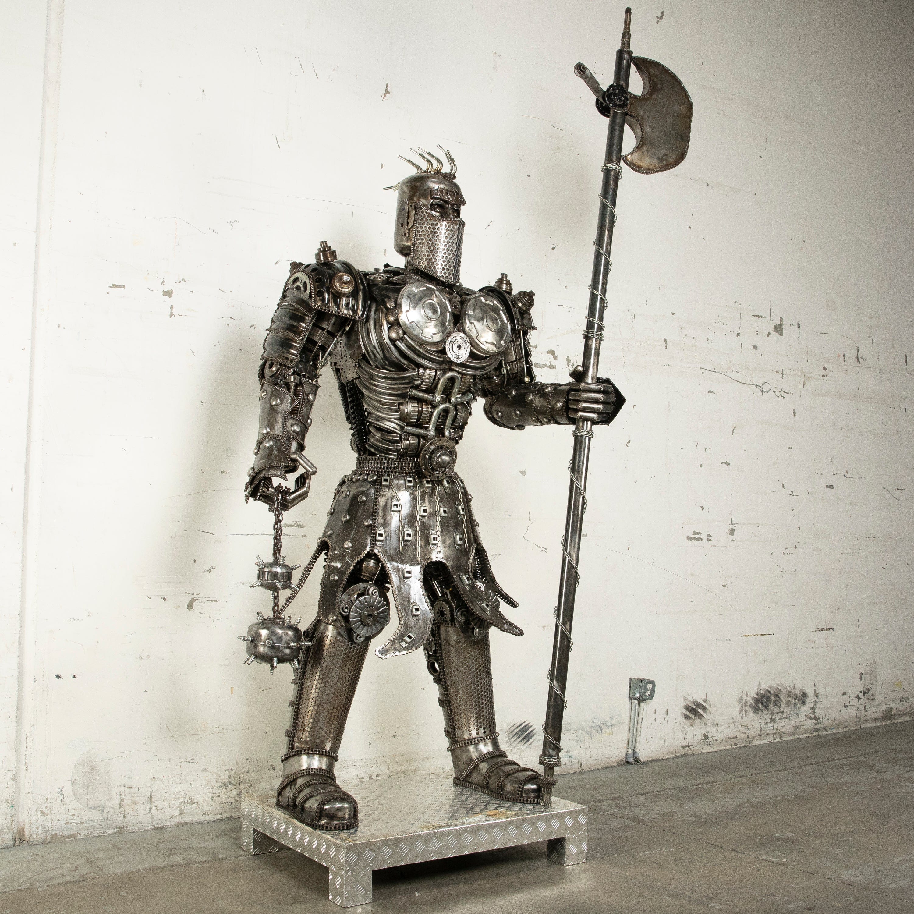 Kalifano Recycled Metal Art 91" Knight Recycled Metal Art Sculpture RMS-KN230-S22