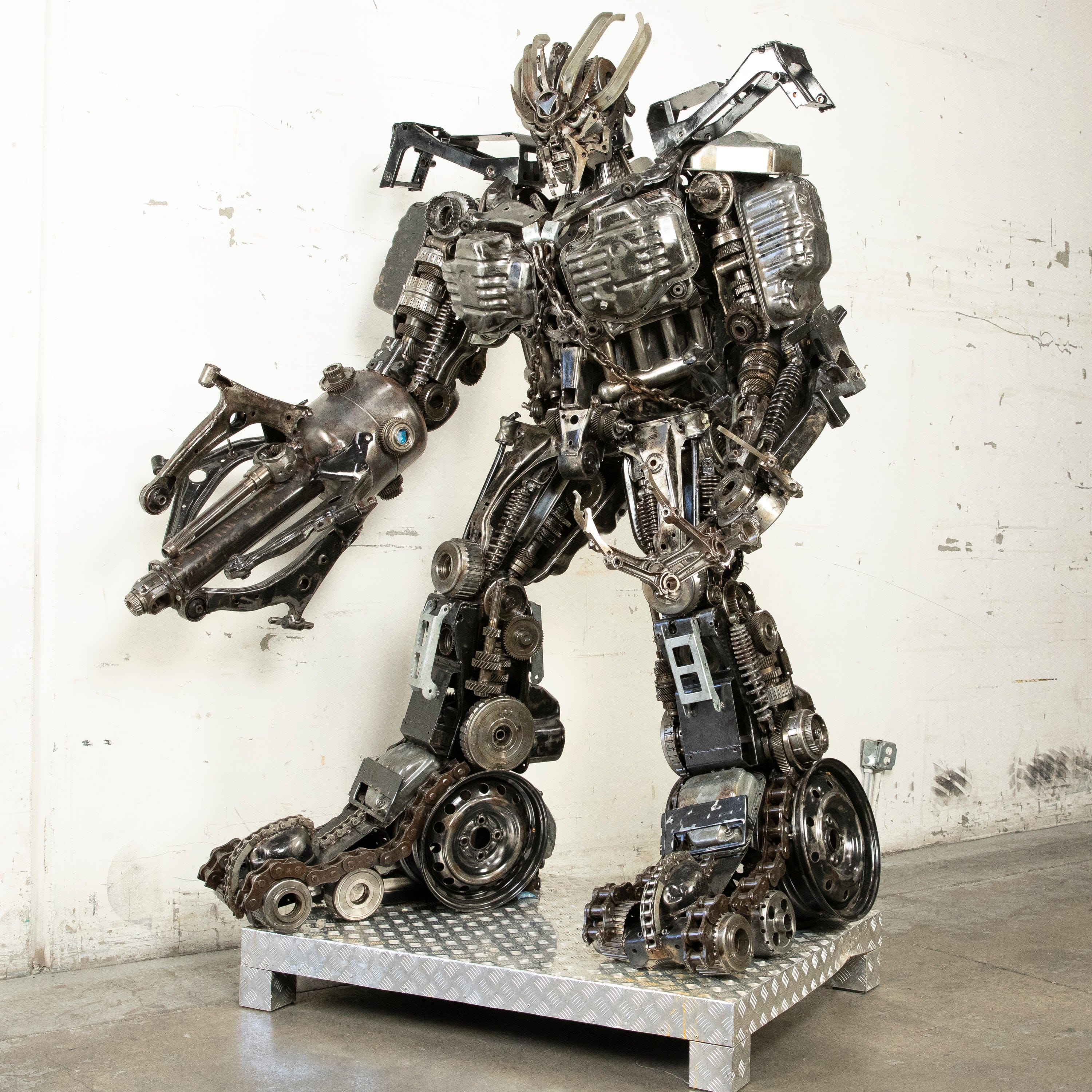 Kalifano Recycled Metal Art 91" Megatron Inspired Recycled Metal Art Sculpture RMS-MEG230-S06