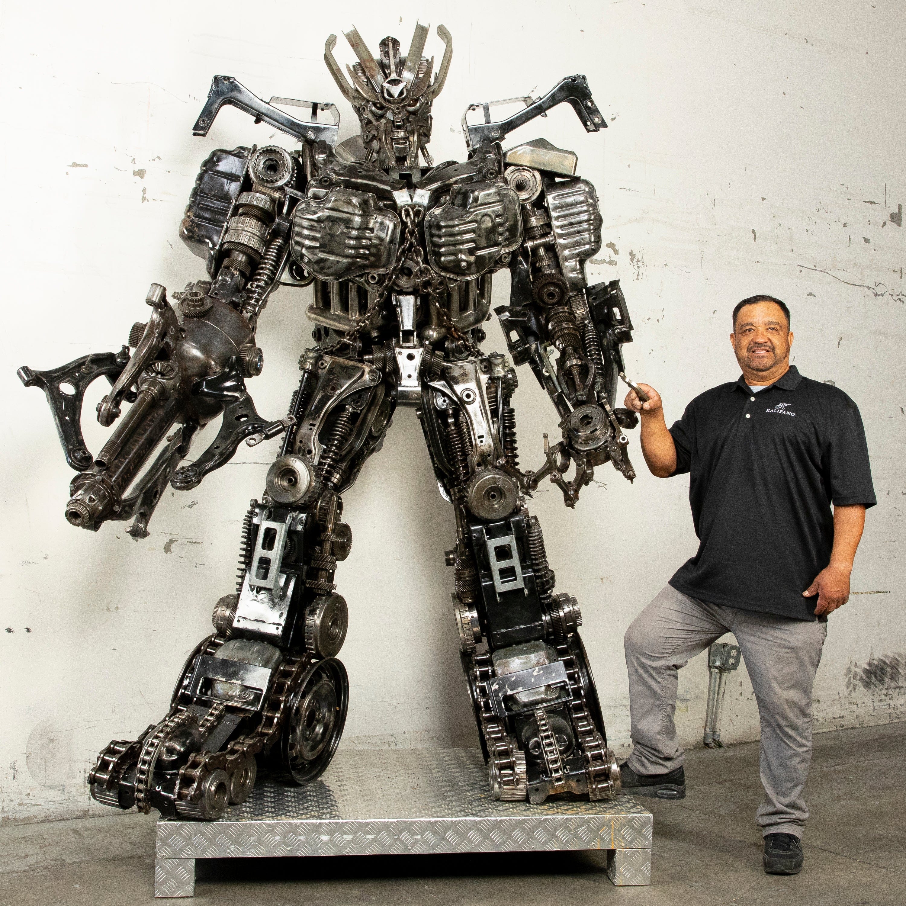 Kalifano Recycled Metal Art 91" Megatron Inspired Recycled Metal Art Sculpture RMS-MEG230-S06