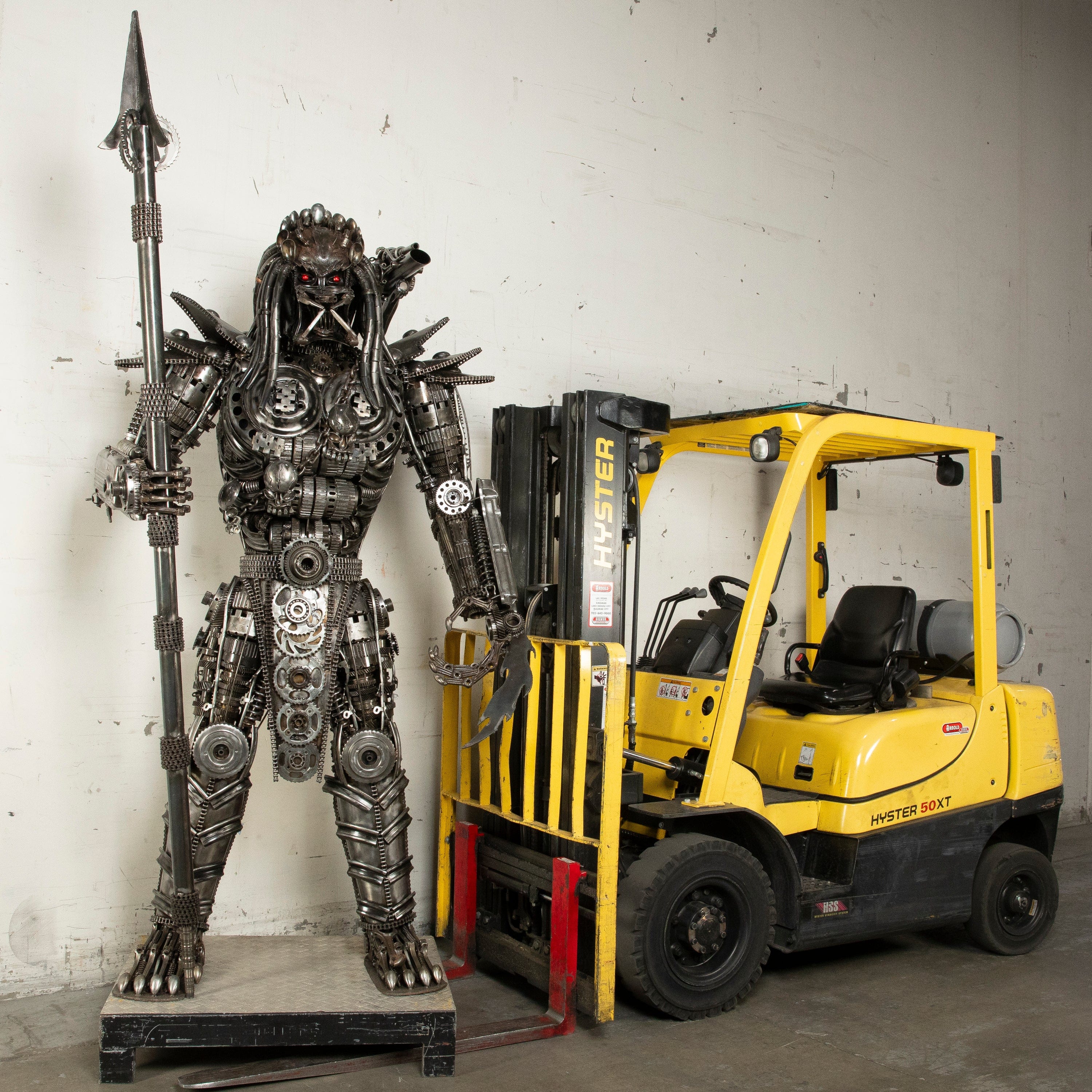 Kalifano Recycled Metal Art 91" Predator Inspired Recycled Metal Art Sculpture RMS-PRED230-S19
