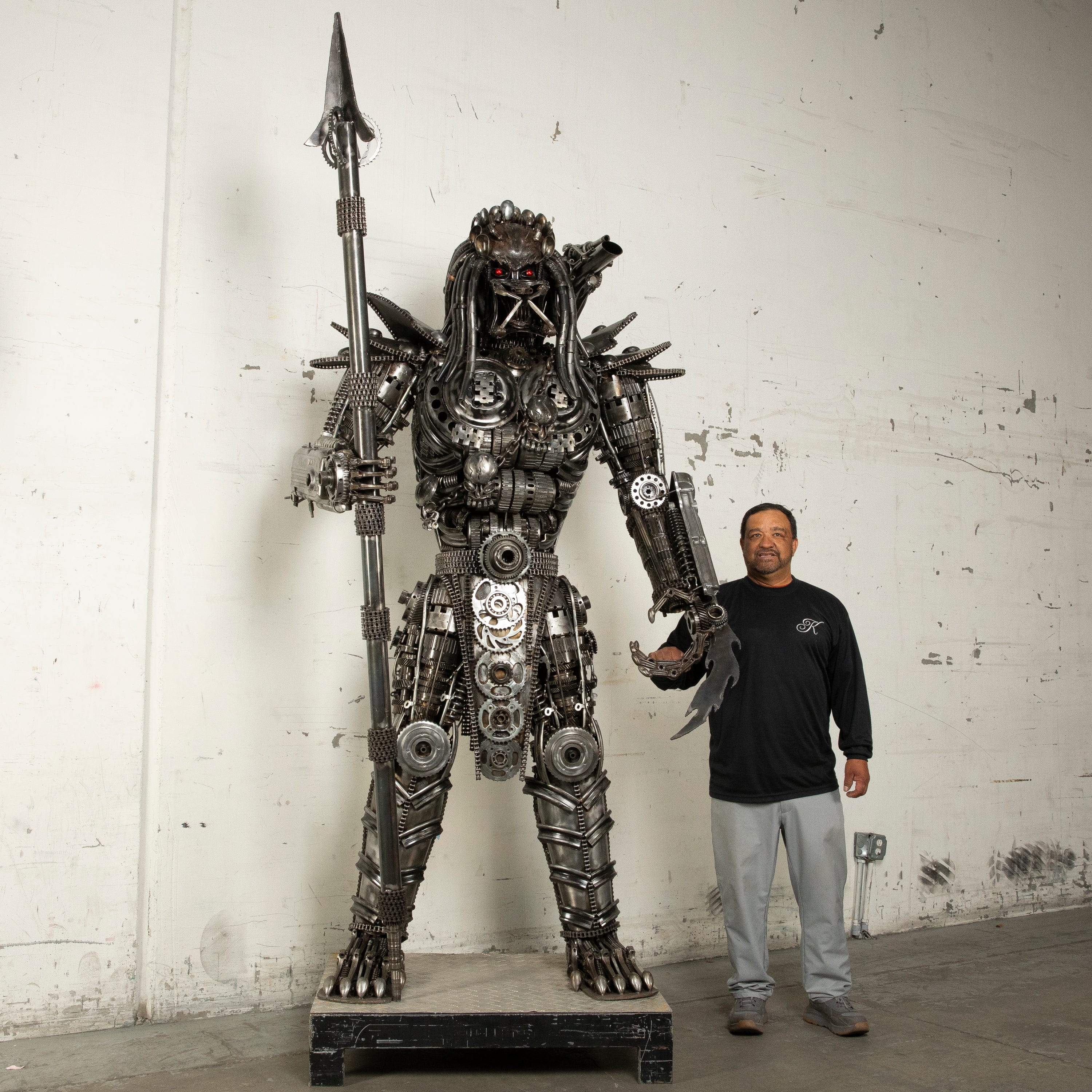 Kalifano Recycled Metal Art 91" Predator Inspired Recycled Metal Art Sculpture RMS-PRED230-S19