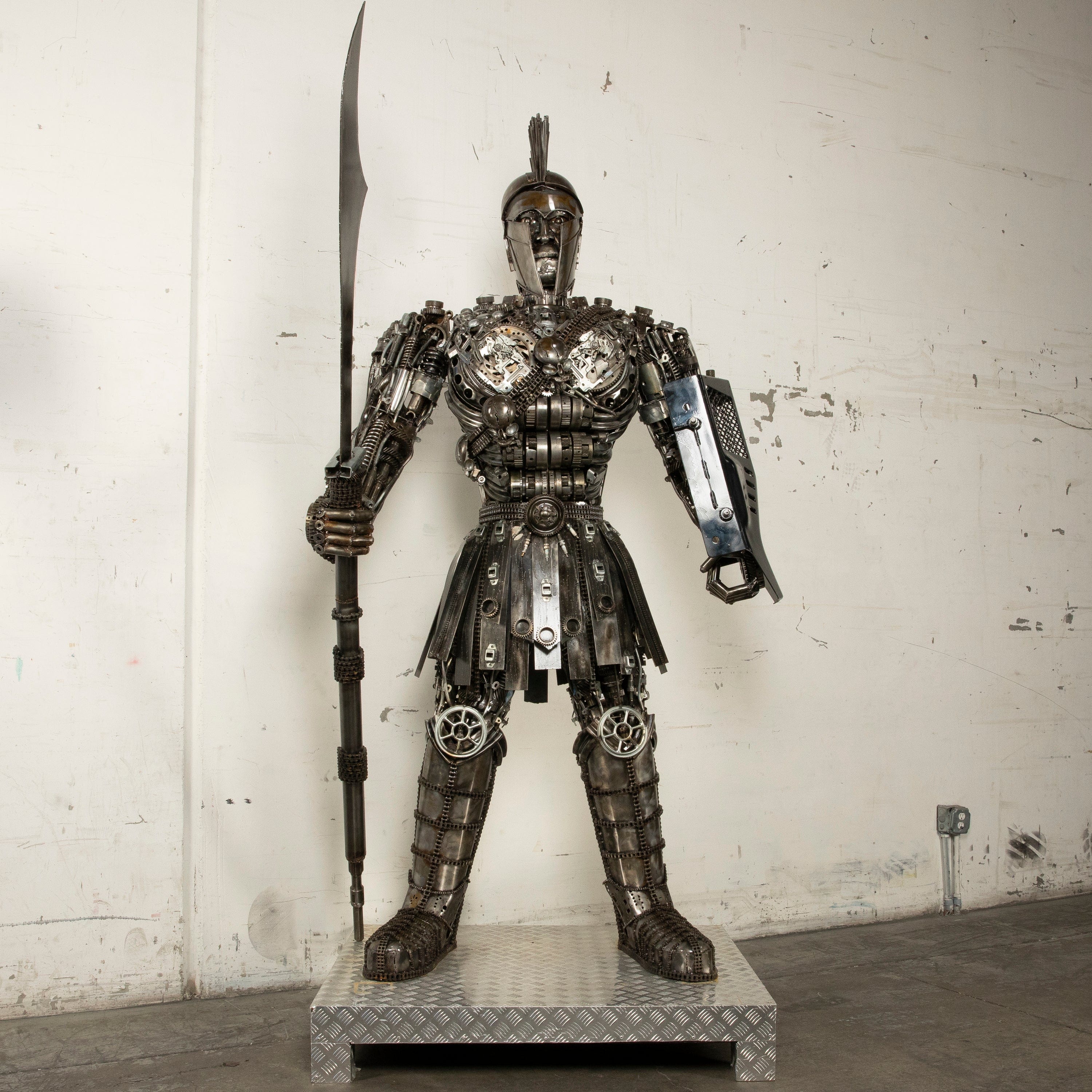 Kalifano Recycled Metal Art 91" Spartan Recycled Metal Art Sculpture RMS-SP230-S01