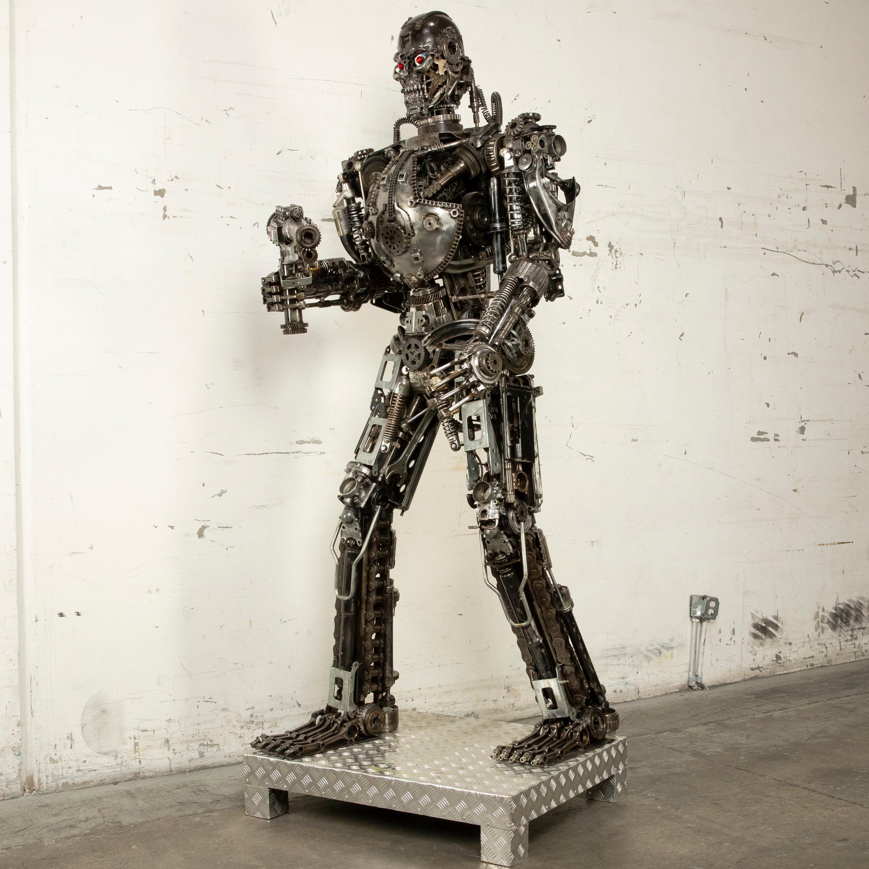 Kalifano Recycled Metal Art 91" Terminator Inspired Recycled Metal Art Sculpture RMS-T230-S04