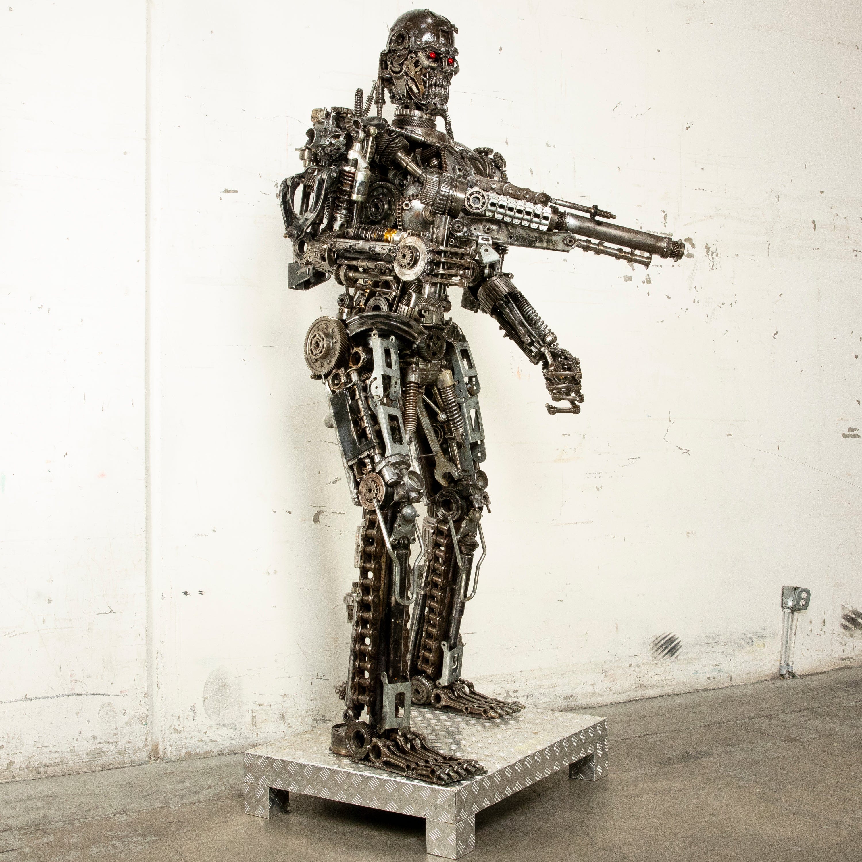 Kalifano Recycled Metal Art 91" Terminator Inspired Recycled Metal Art Sculpture RMS-T230-S04