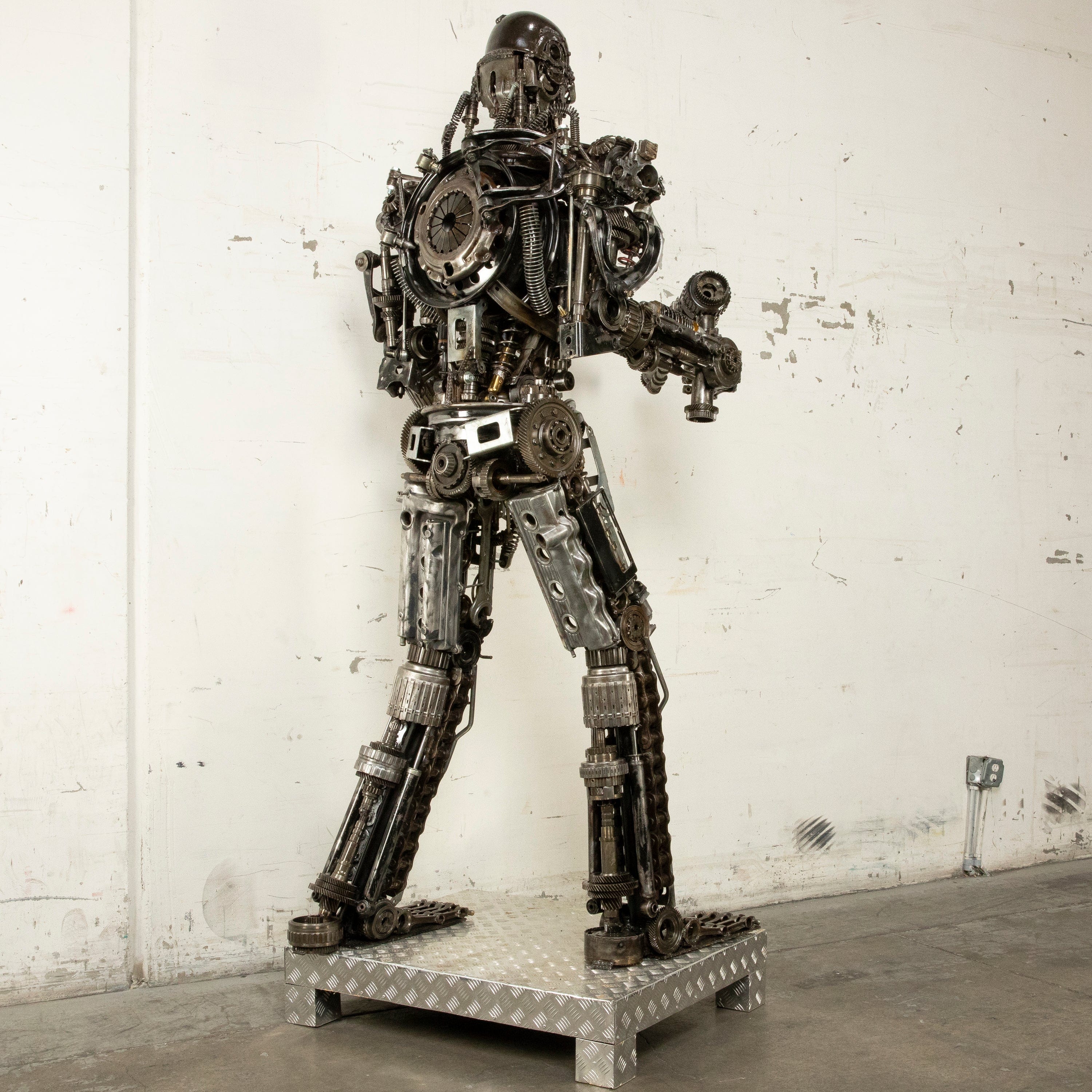 Kalifano Recycled Metal Art 91" Terminator Inspired Recycled Metal Art Sculpture RMS-T230-S04